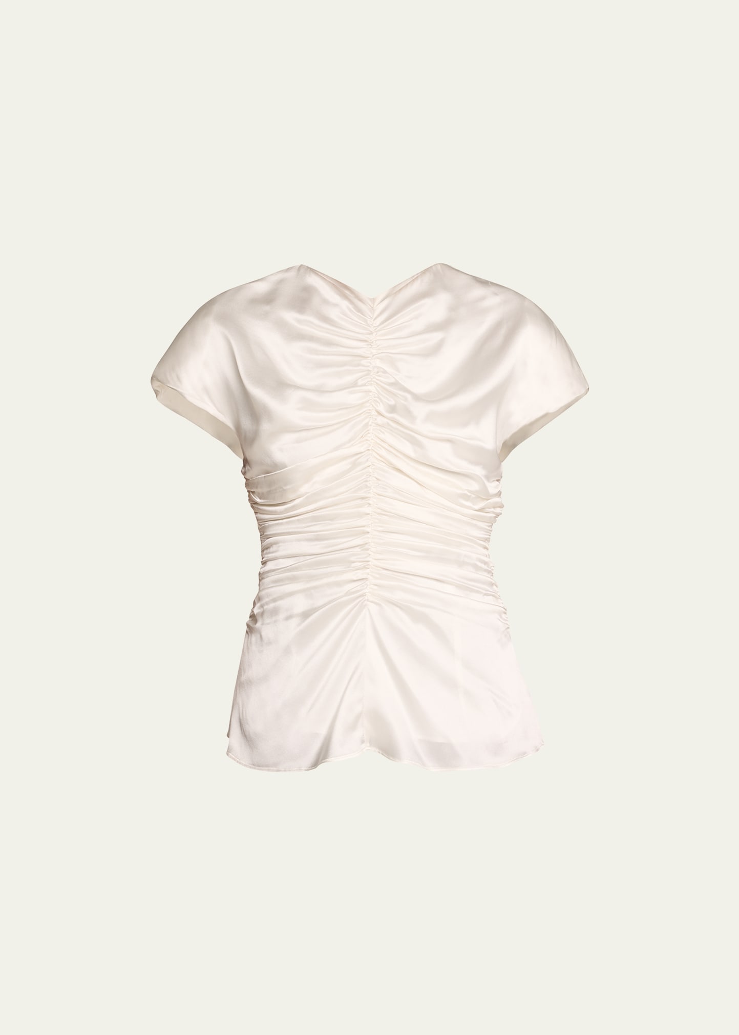 Tove Fiana Ruched Silk Top In White