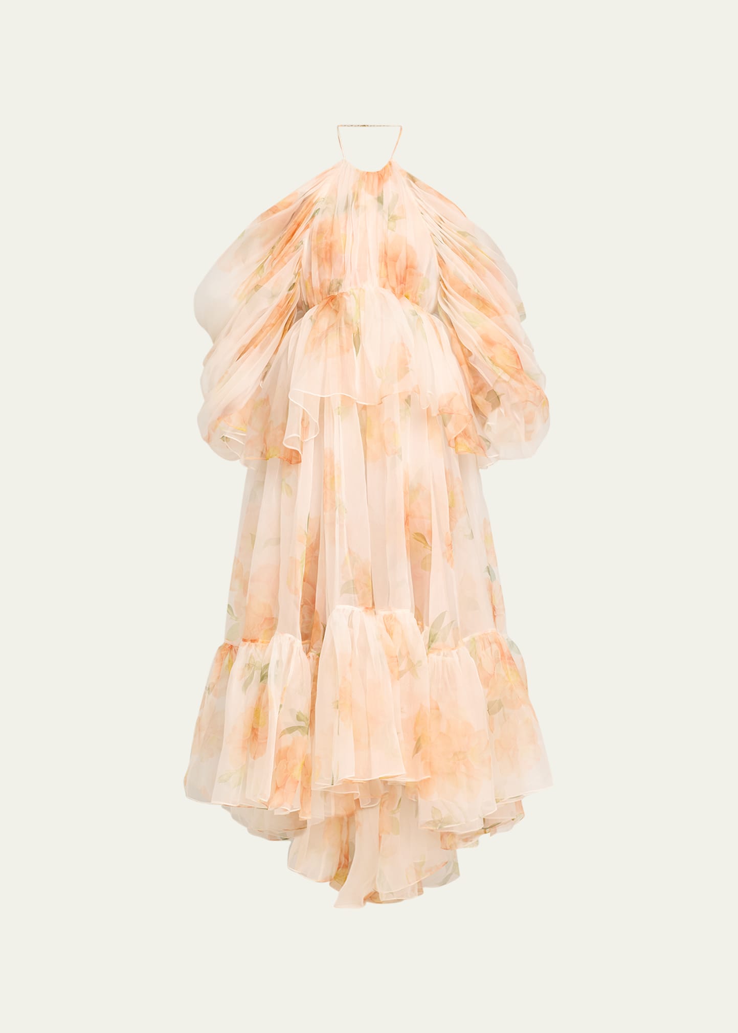 Shop Zimmermann Natura Gathered Backless Midi Dress In Ivory Camellia