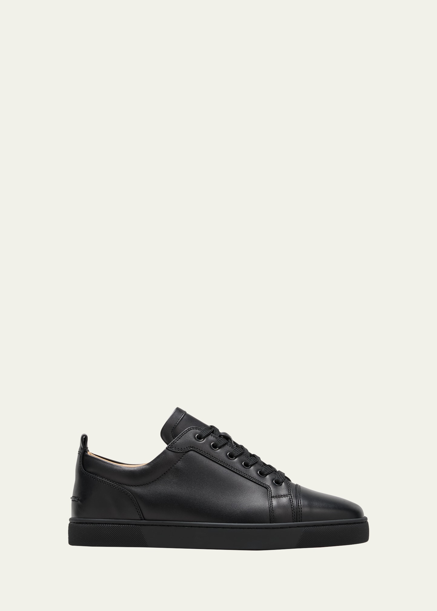 Christian Louboutin Louis Junior Leather Low-top Sneakers In Black