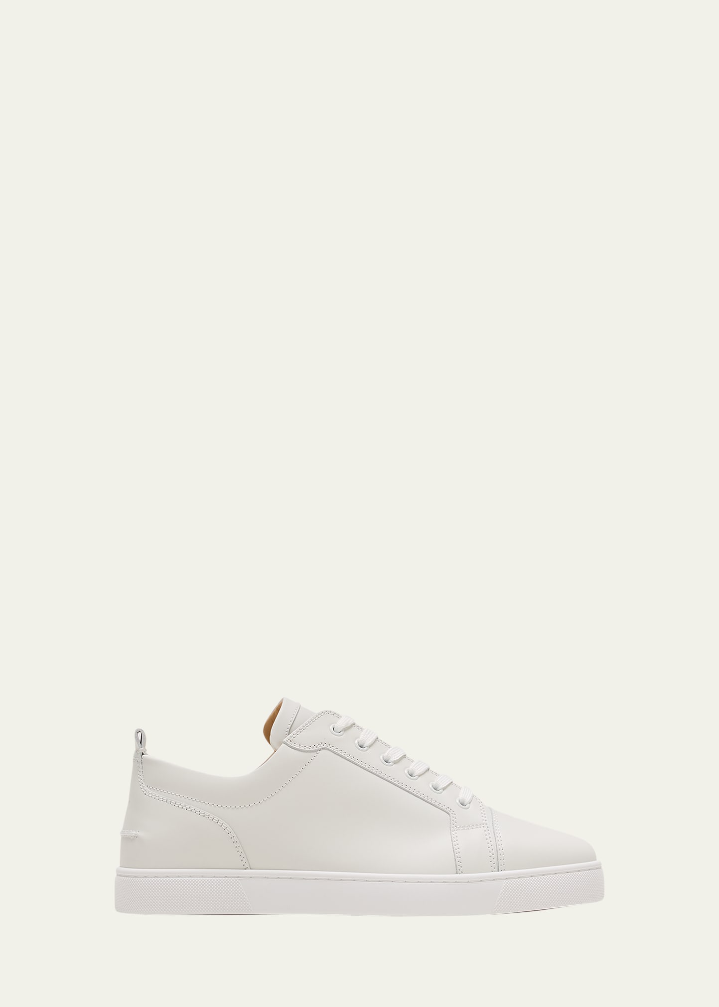 Shop Christian Louboutin Men's Louis Junior Leather Low-top Sneakers In White