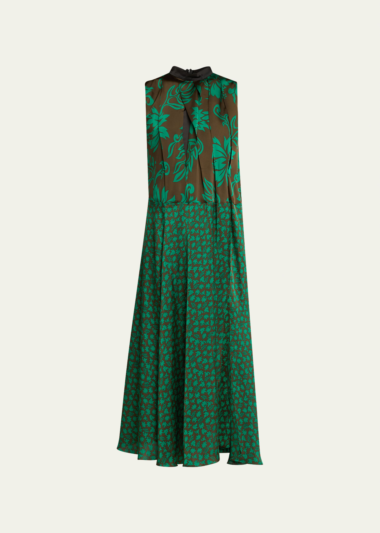 Floral-Print Pleated Maxi Dress