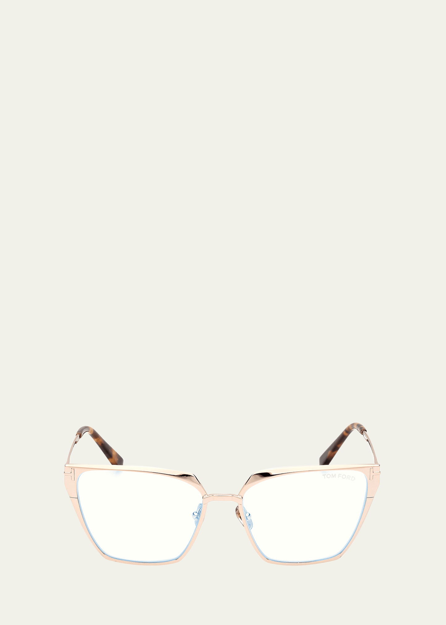 Tom Ford Blue Blocking Metal Cat-eye Glasses In Pink