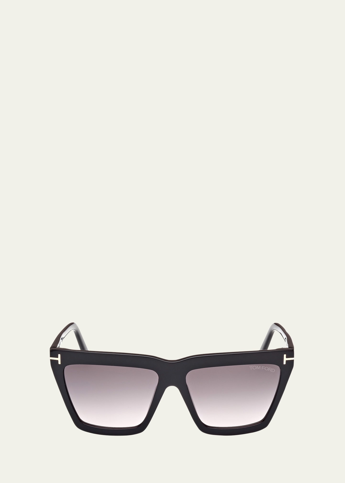 Shop Tom Ford Eden Acetate Butterfly Sunglasses In Shiny Black Eco