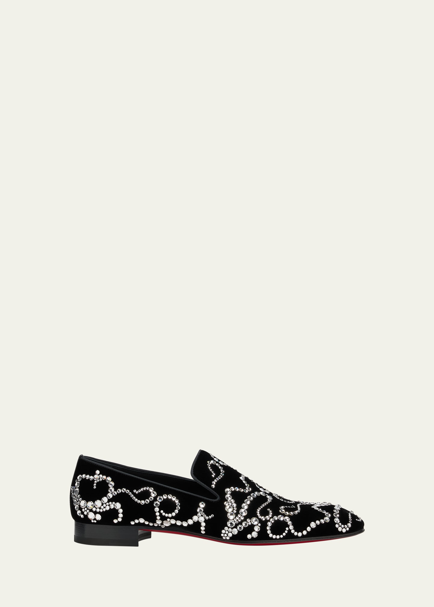 Christian Louboutin Octodandelion Strass Loafers In Black Crystal