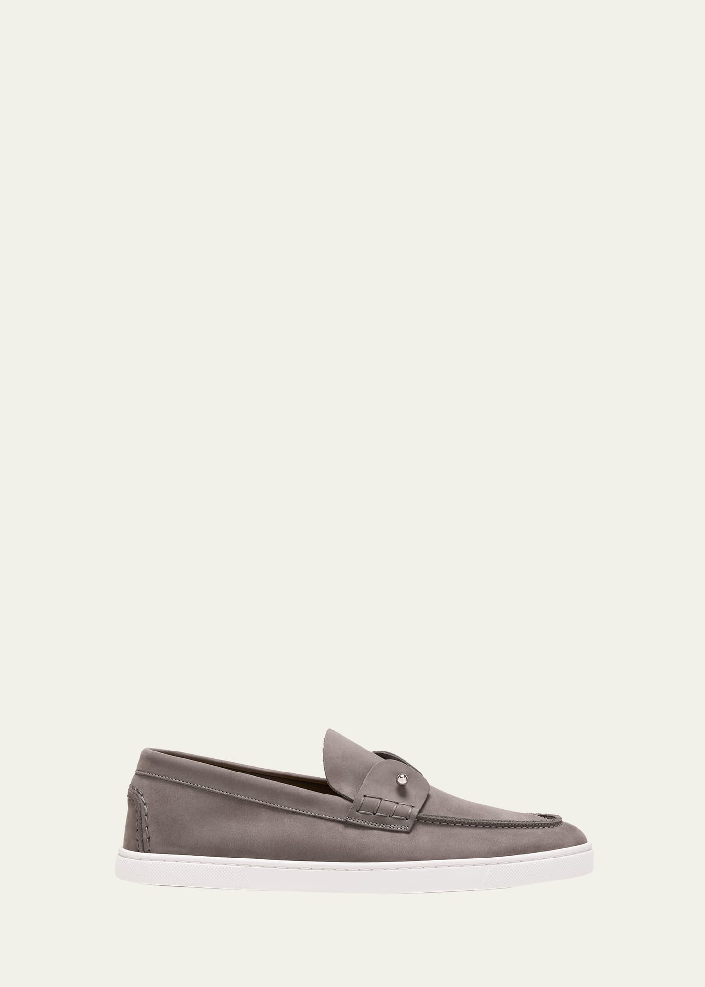 Christian Louboutin Men's Chambeliboat Nubuck Boat Shoes In Smoky