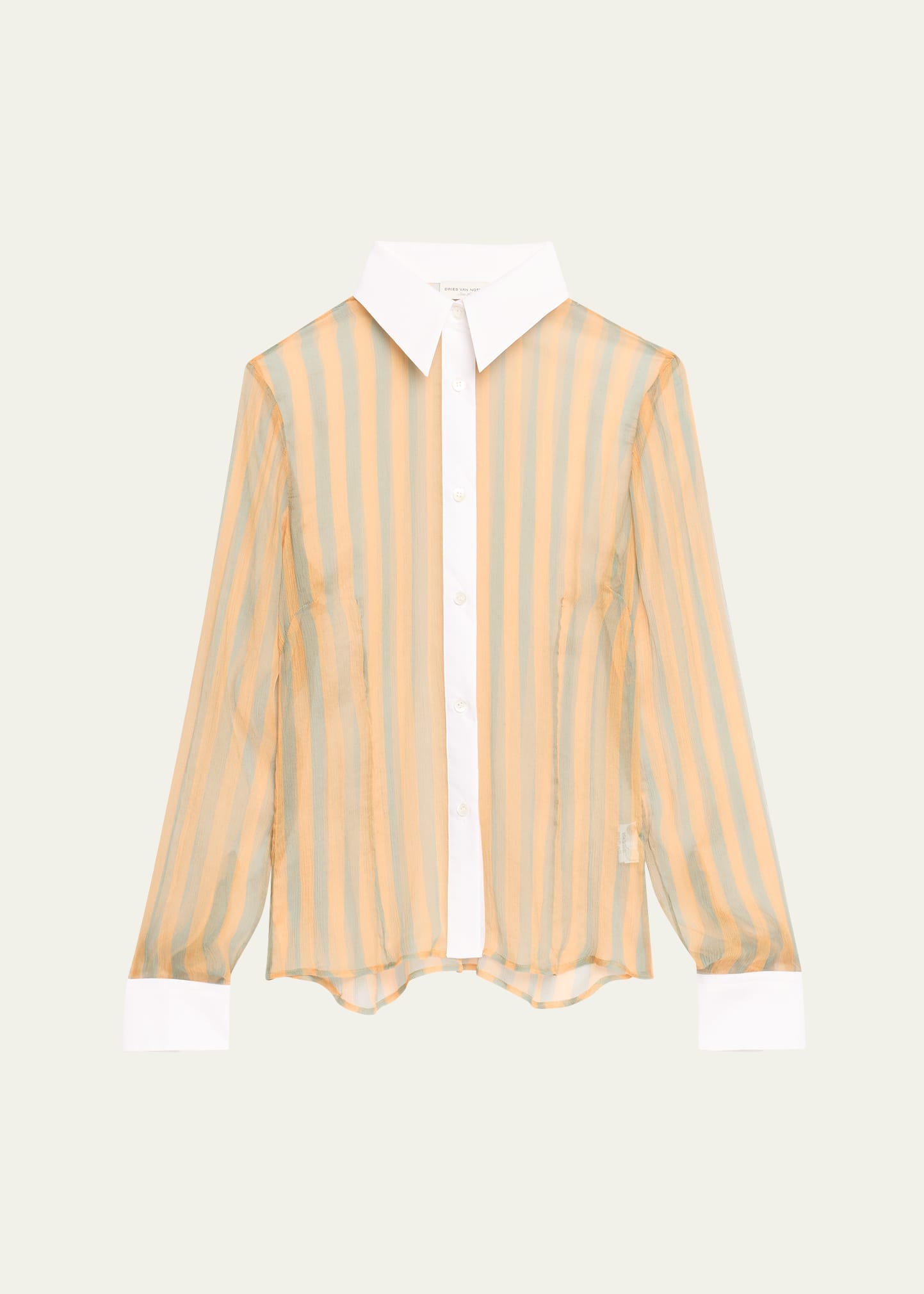 Shop Dries Van Noten Chowy Embellished Button-front Shirt In Peach
