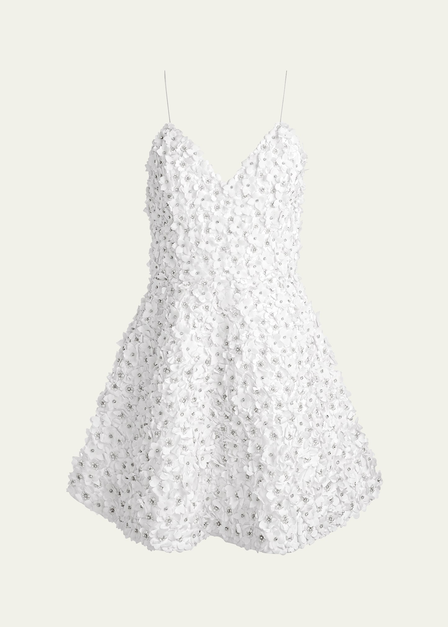 ALICE AND OLIVIA DOMENICA EMBELLISHED FLOWER MINI GOWN