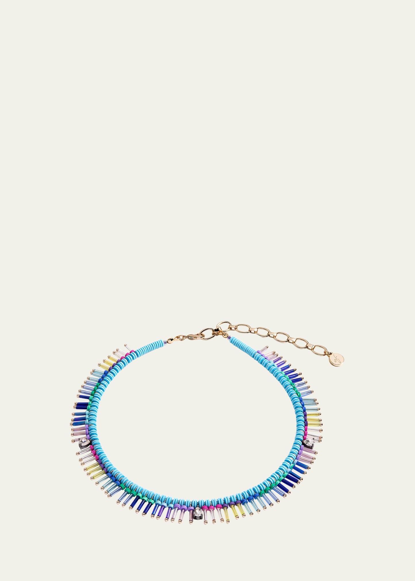 On The Fringe Necklace with Bugle Beads and Crystals