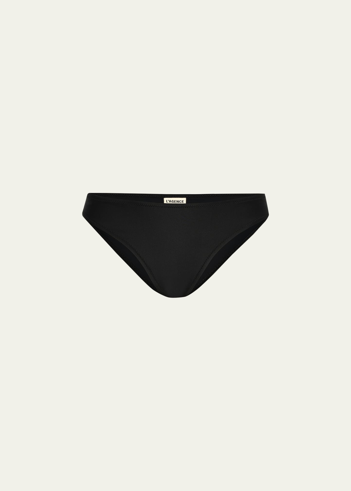 L'agence Swim Nicole Solid Classic Bikini Bottoms In Black