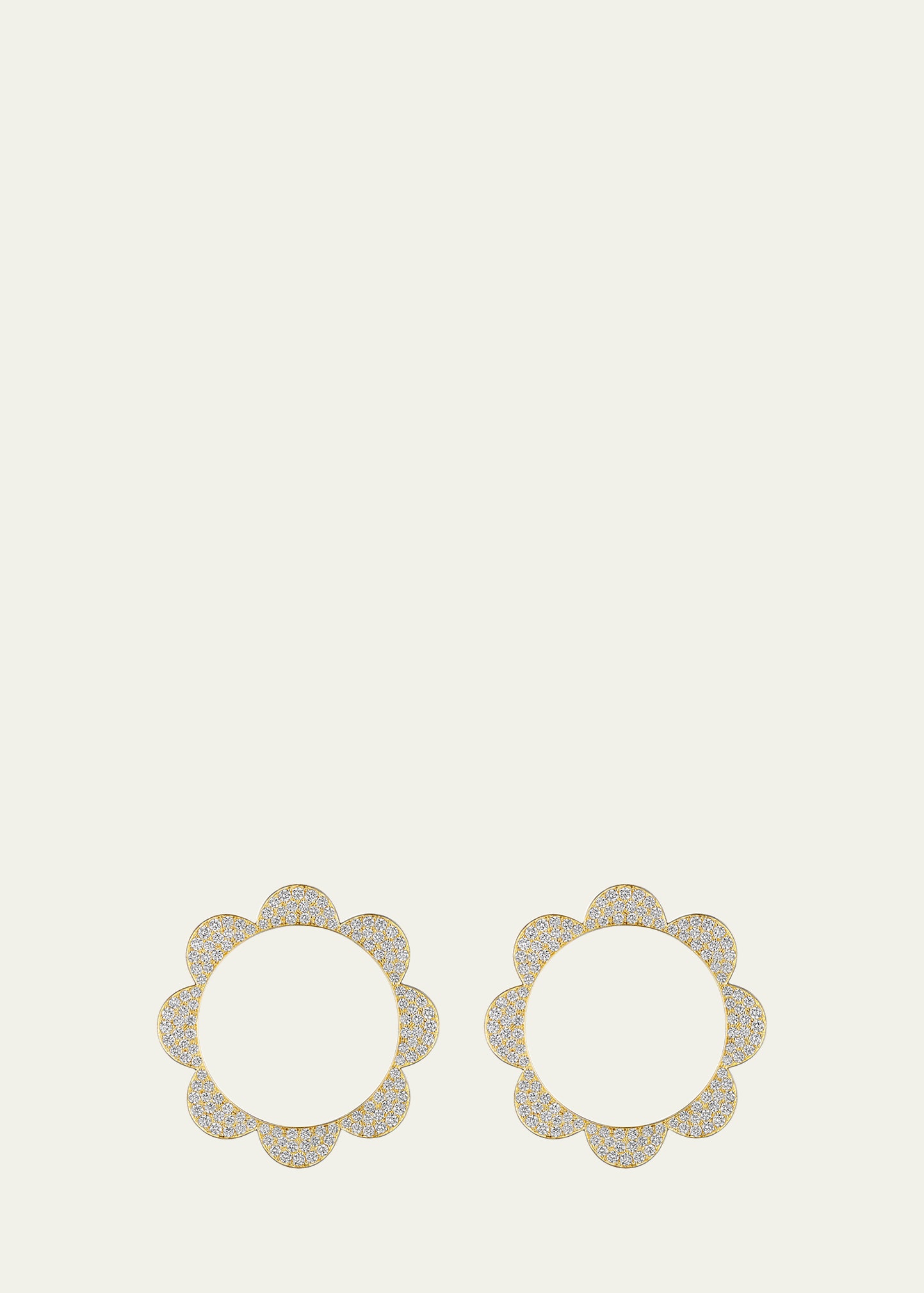 18k Gold Medium Bloom Triplet Diamond Stud Earrings