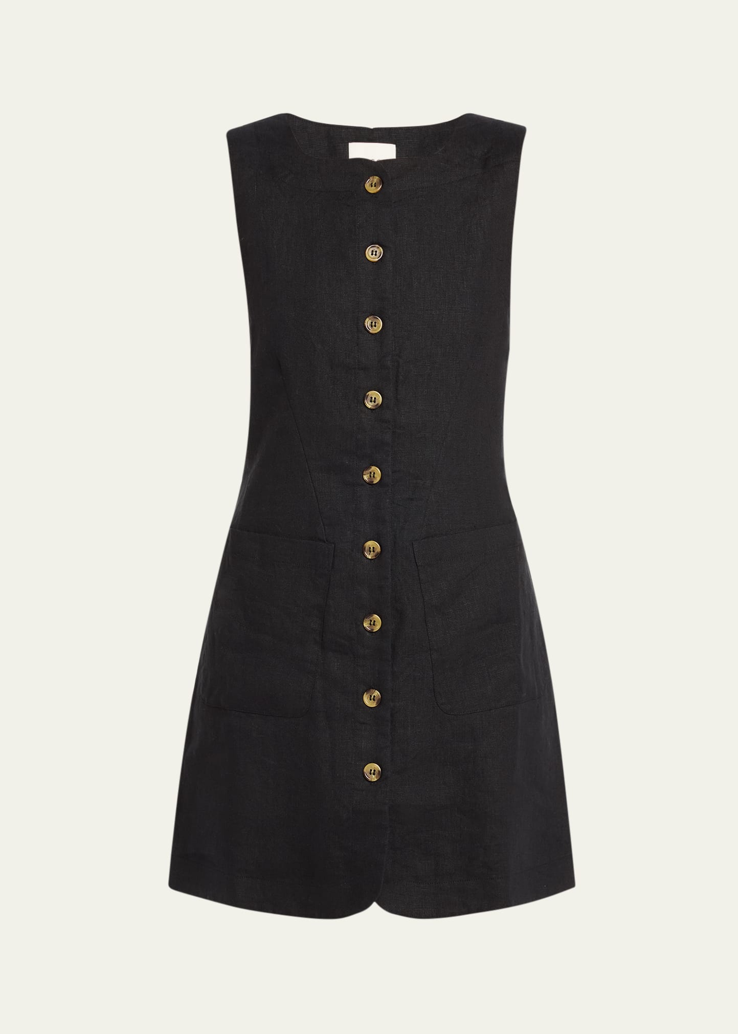 Emma Sleeveless Button-Front Linen Mini Dress