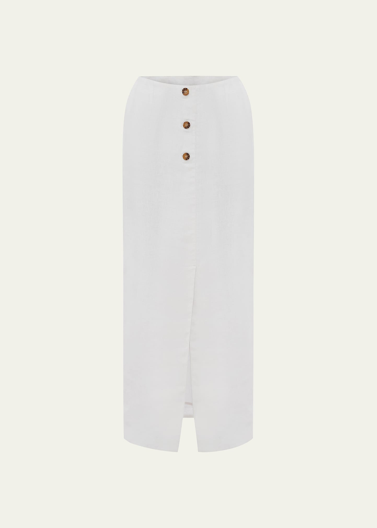 Shop Posse Gigi Linen Column Skirt In Ivory