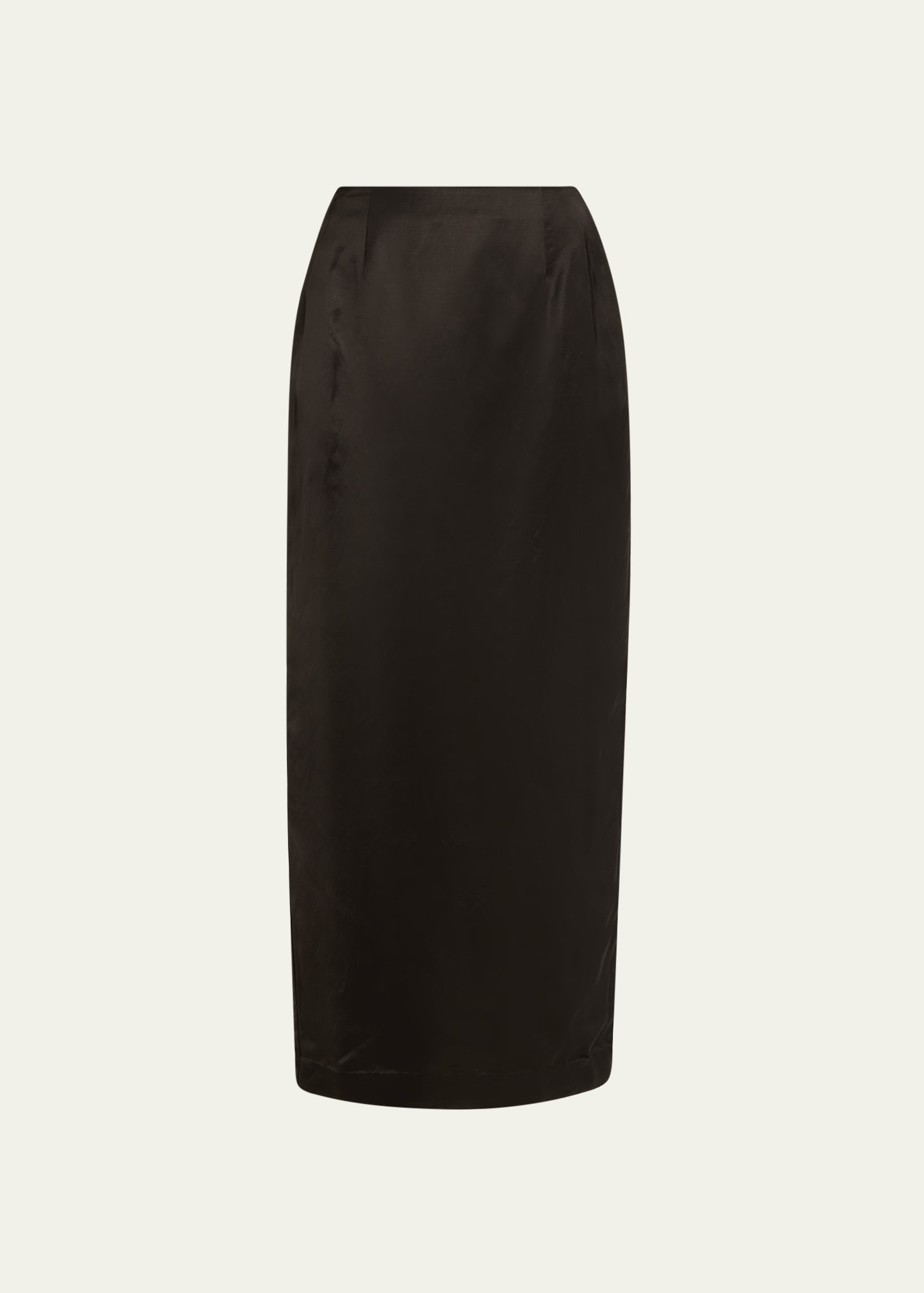 Posse Gigi High-waist Satin Pencil Skirt In Black