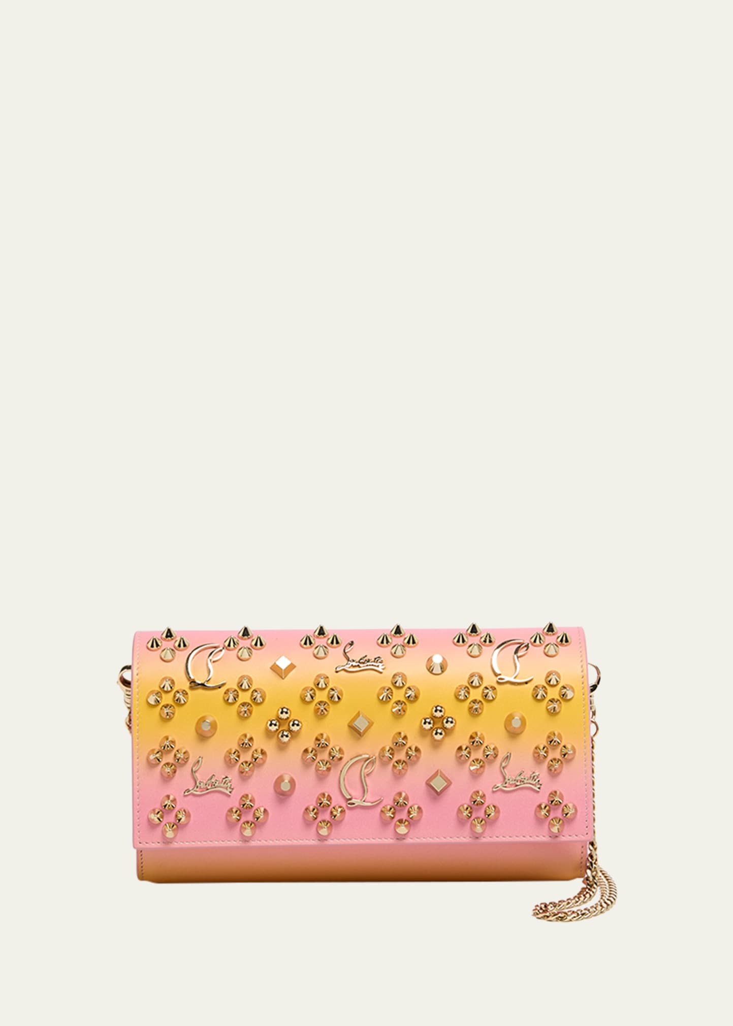 Christian Louboutin Paloma Loubinthesky Leather Wallet On Chain In Yellow