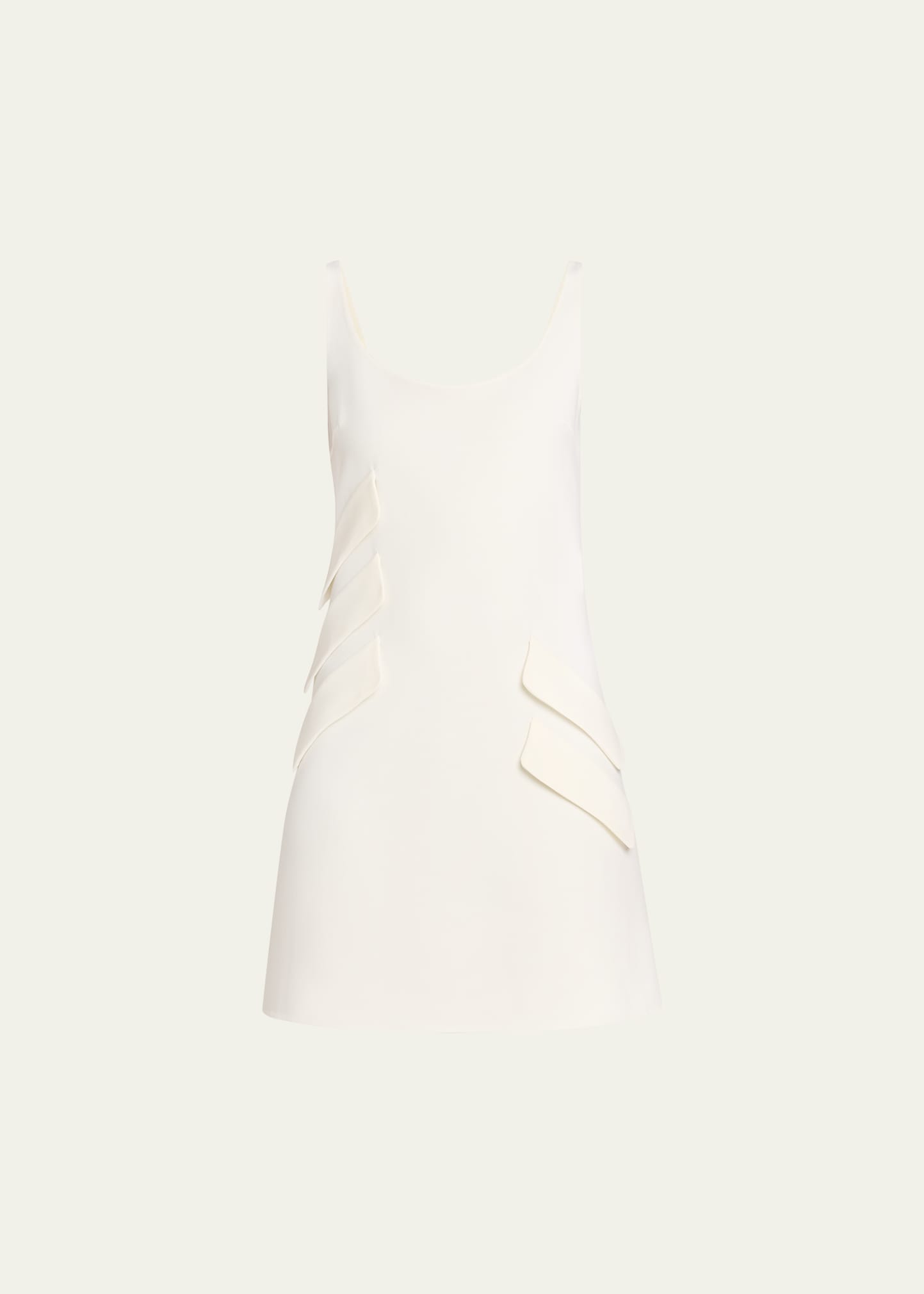 Shop Versace Double Wool-blend Mini Dress In White