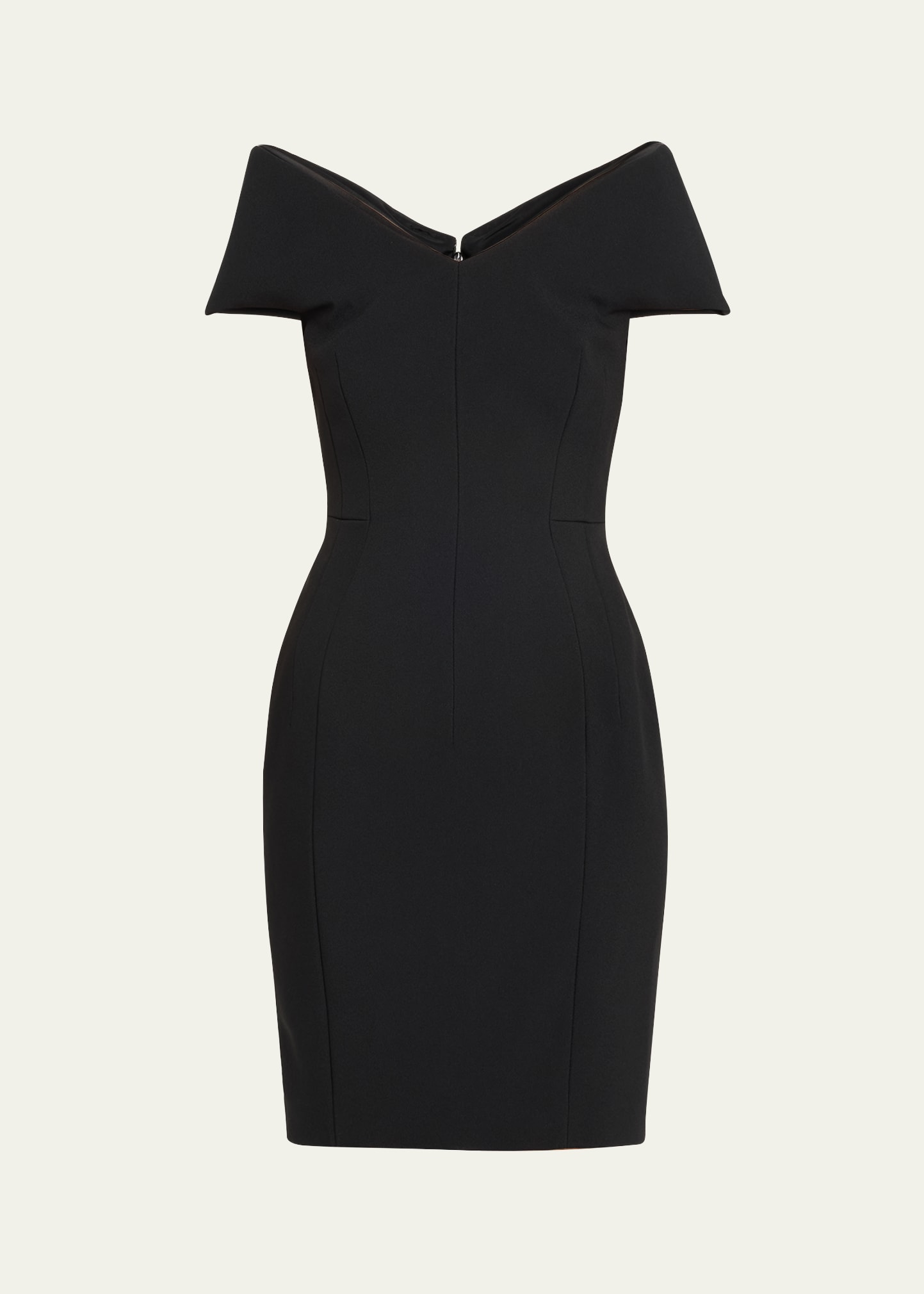 Shop Versace V-neck Wool Cashmere Mini Dress In Black