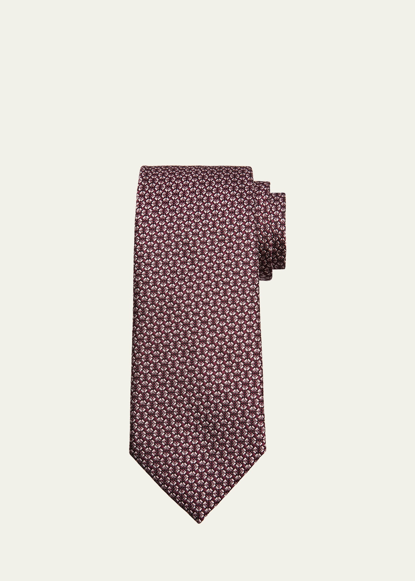 Zegna Men's Geometric Jacquard Silk Tie In Pink