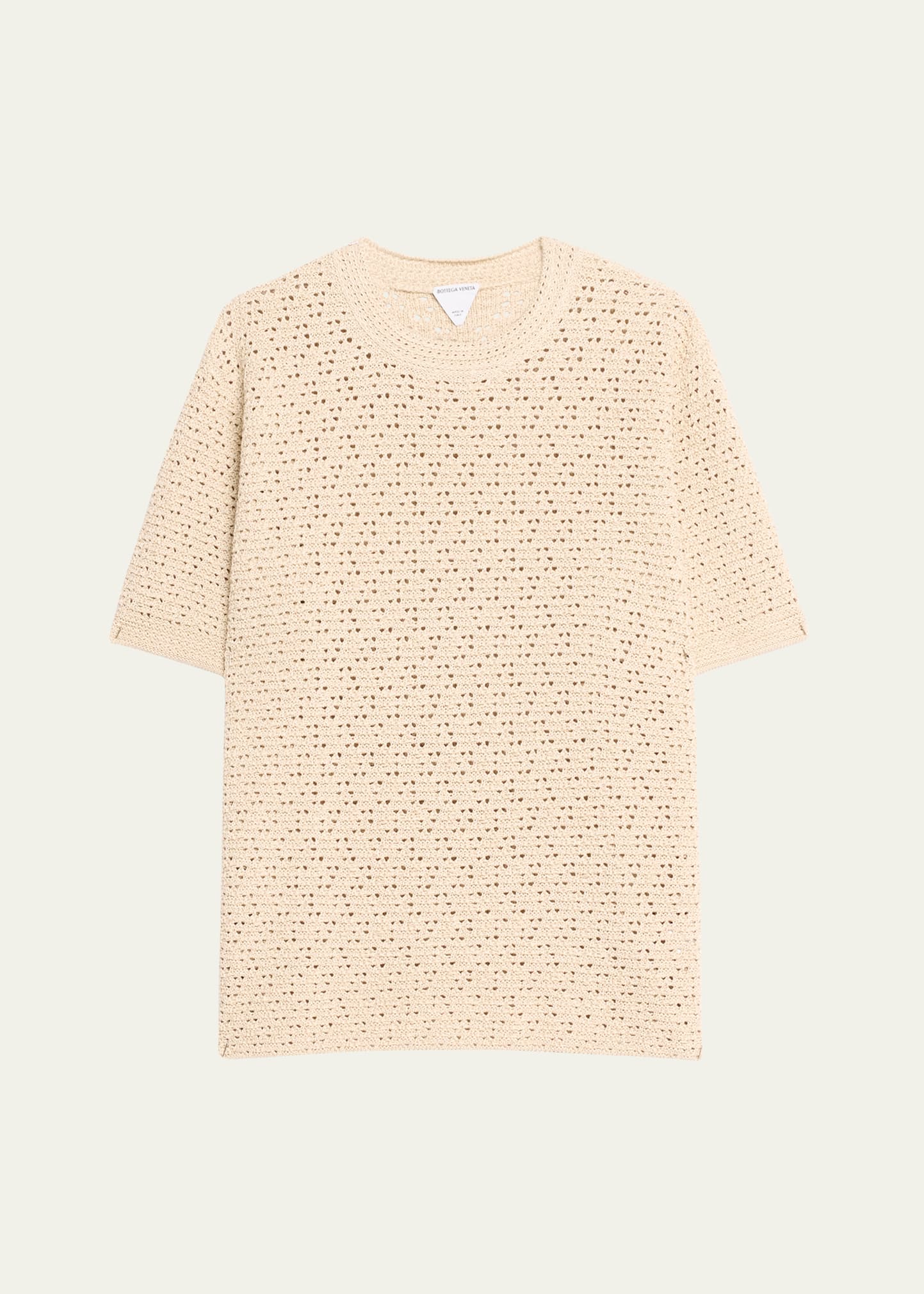 Shop Bottega Veneta Men's Paper Textured Knit T-shirt In Truffle