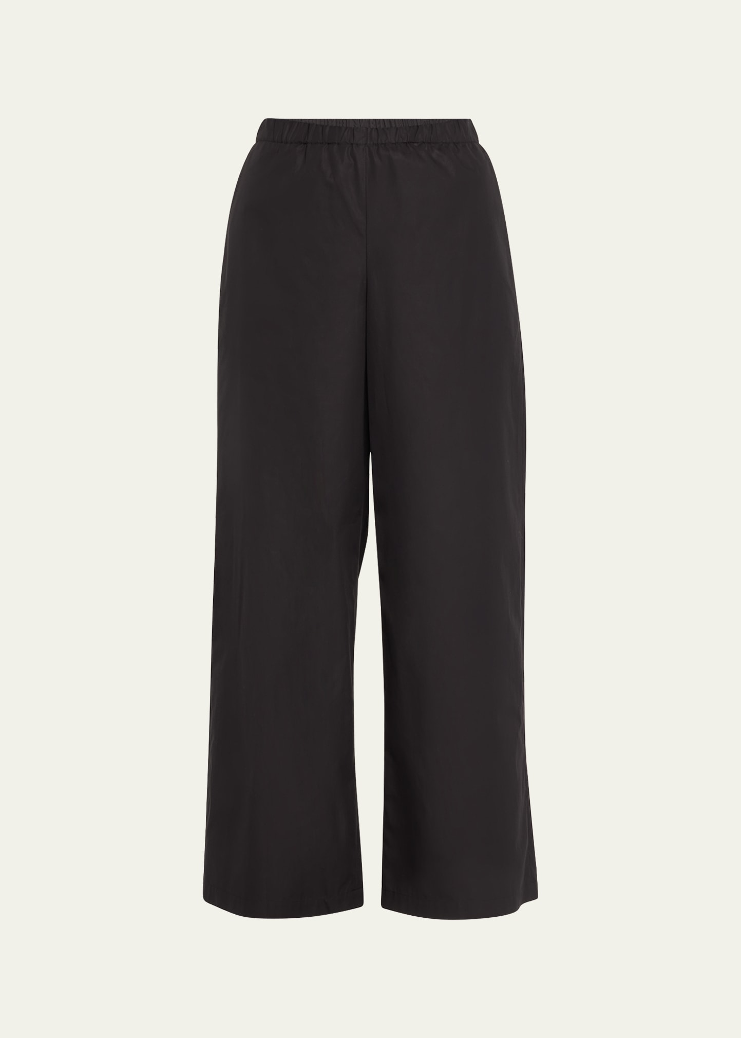 Lafayette 148 Riverside Wide-leg Organic Cotton Poplin Pants In Black