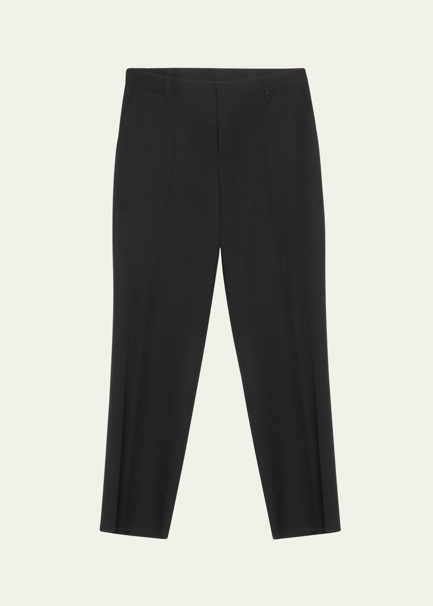 Shop Versace Men's Wool Twill Formal Trousers In Black