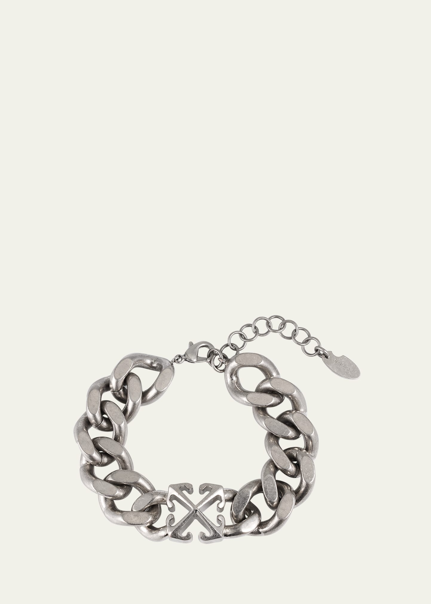 Shop Off-white Men's Arrow Chain Bracelet In Silver No Color