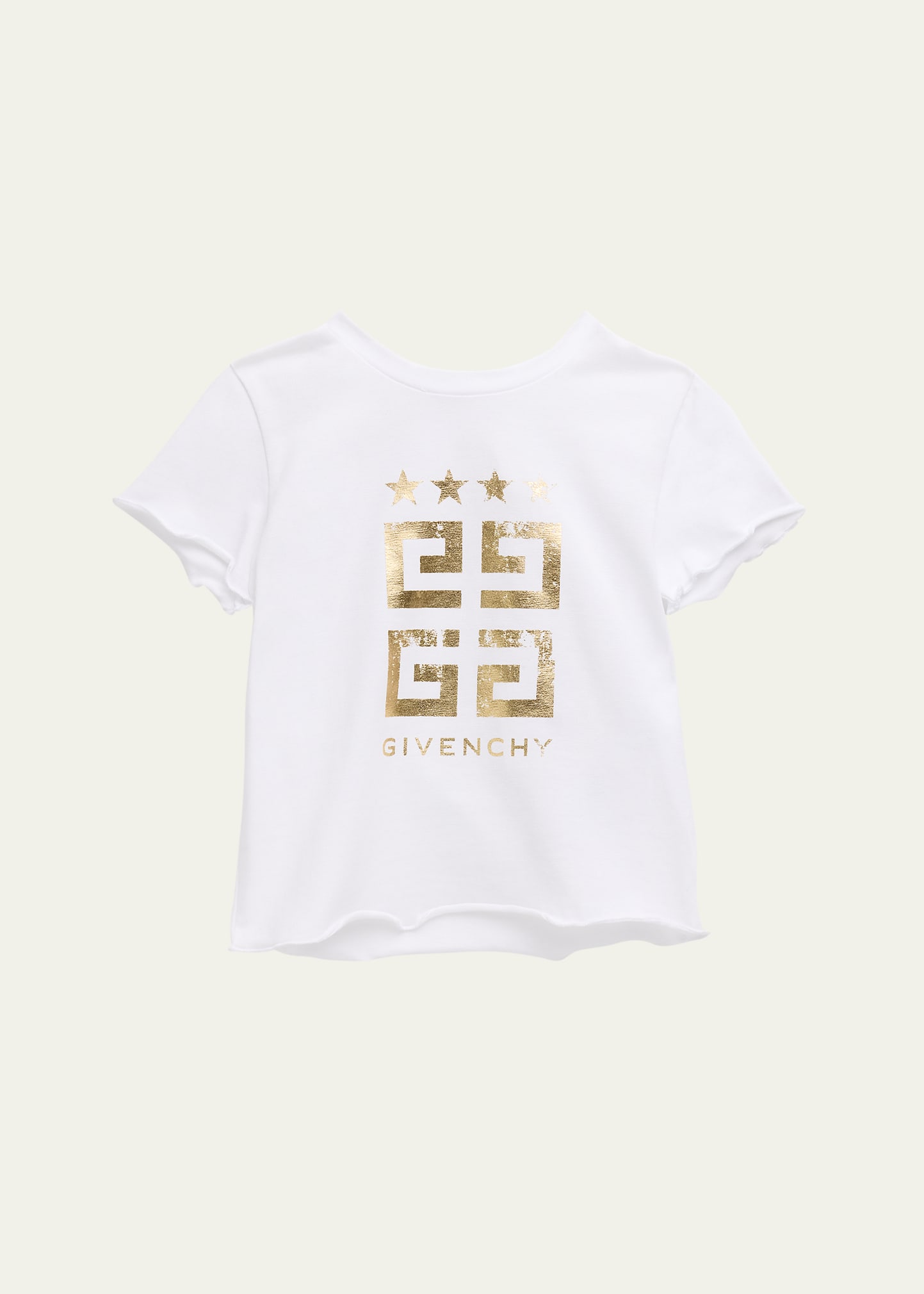 Givenchy Kids' Girl's 4g Star Jersey T-shirt In 10p-white