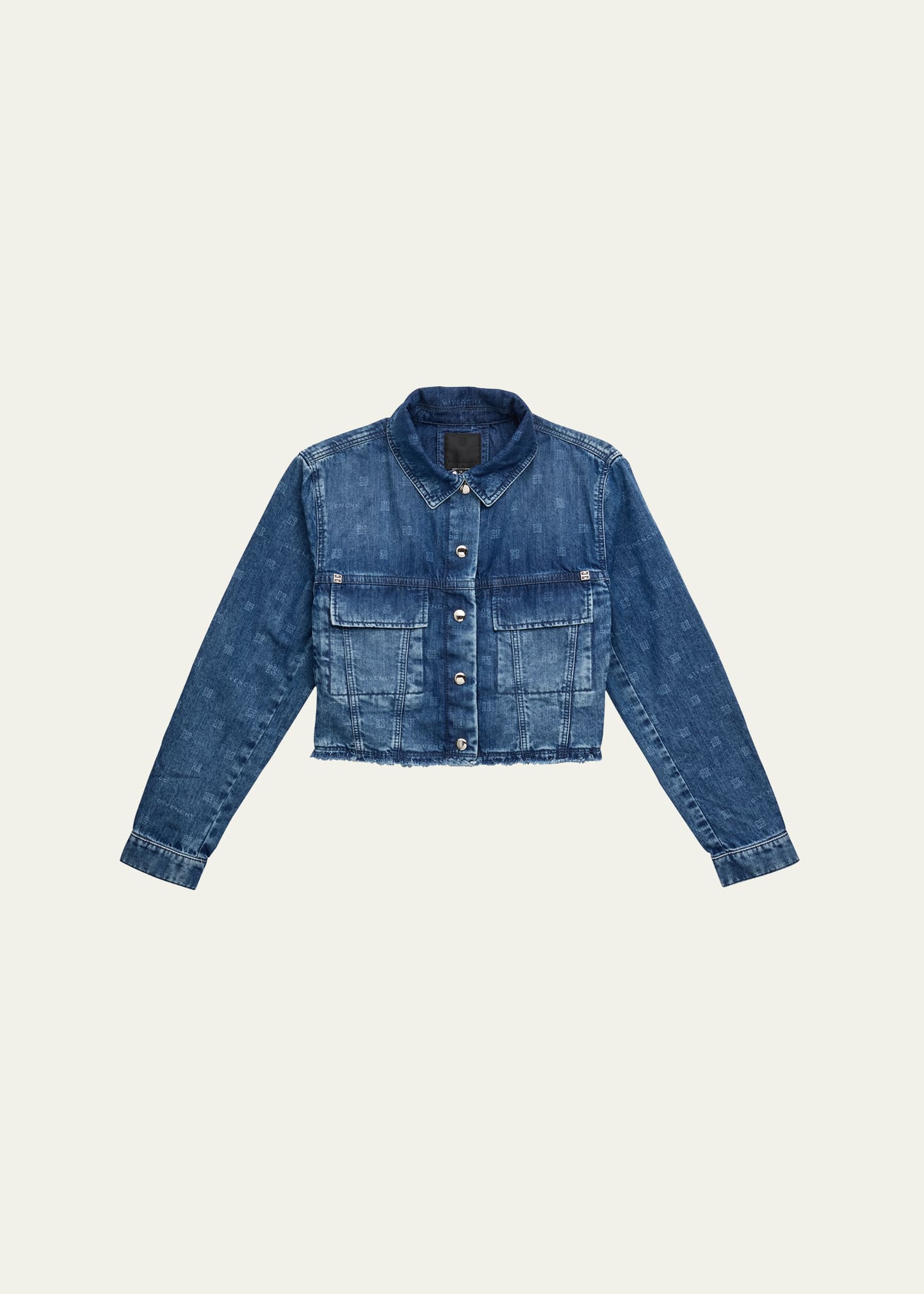 Shop Givenchy Girl's 4g Denim Jacket In Z03-double Stone