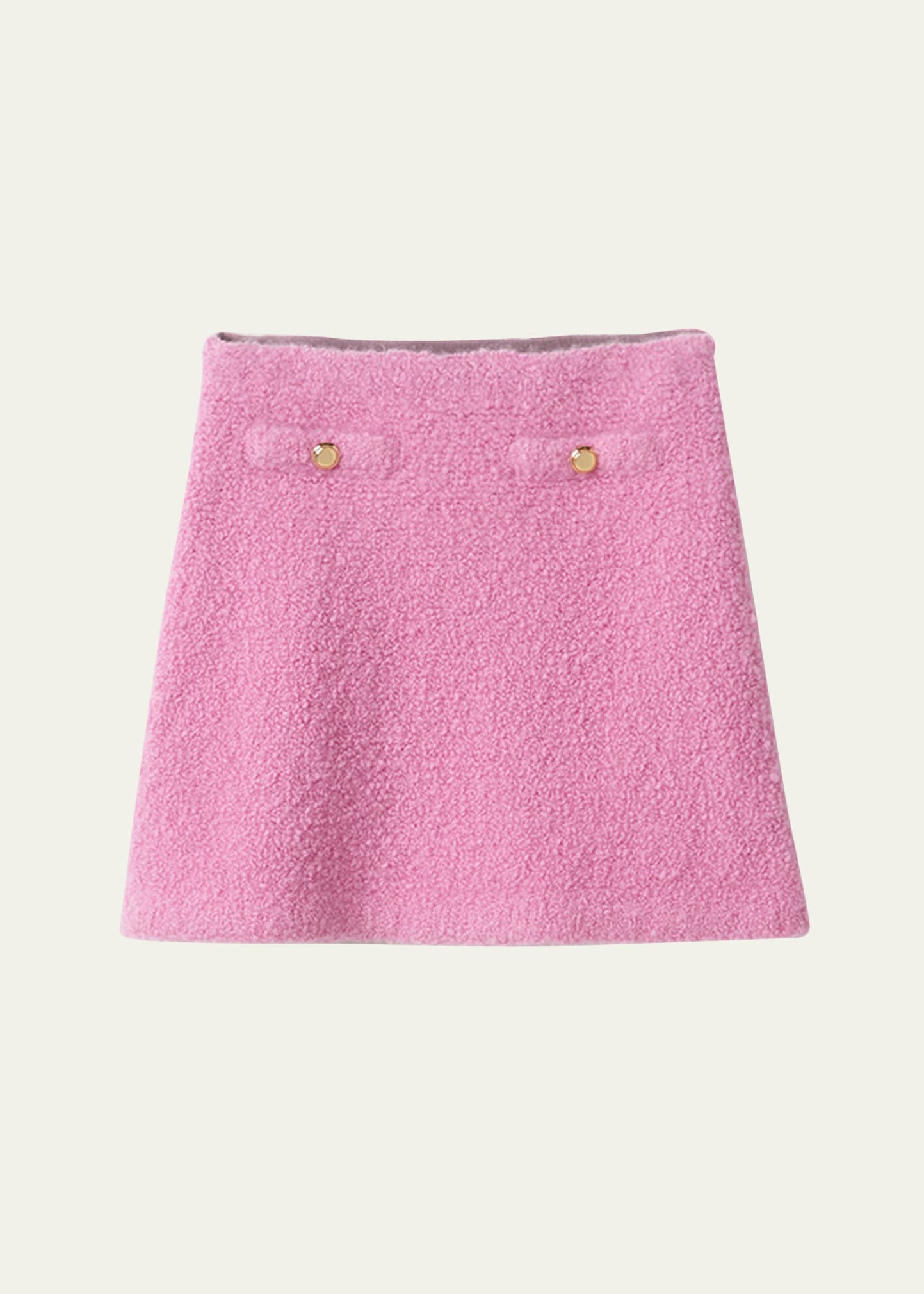 Shop Miu Miu Cashmere Mini Skirt In F0028 Rosa