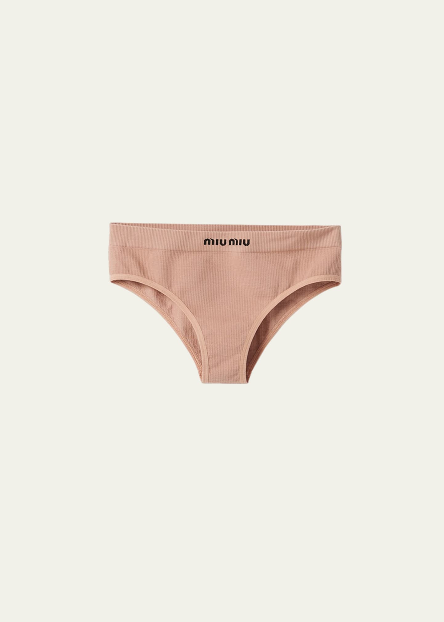 Miu Miu Logo-waistband Seamless Briefs In Pink