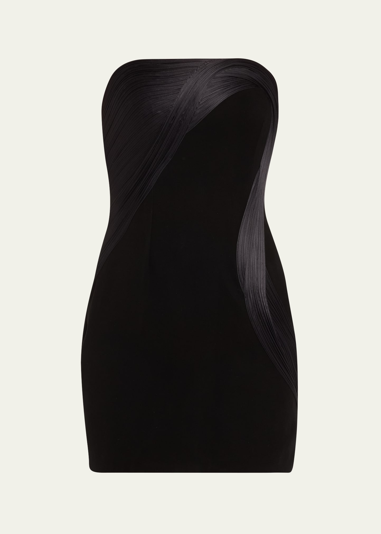 Shop Gaurav Gupta Sculpted Arc Strapless Mini Dress In Black
