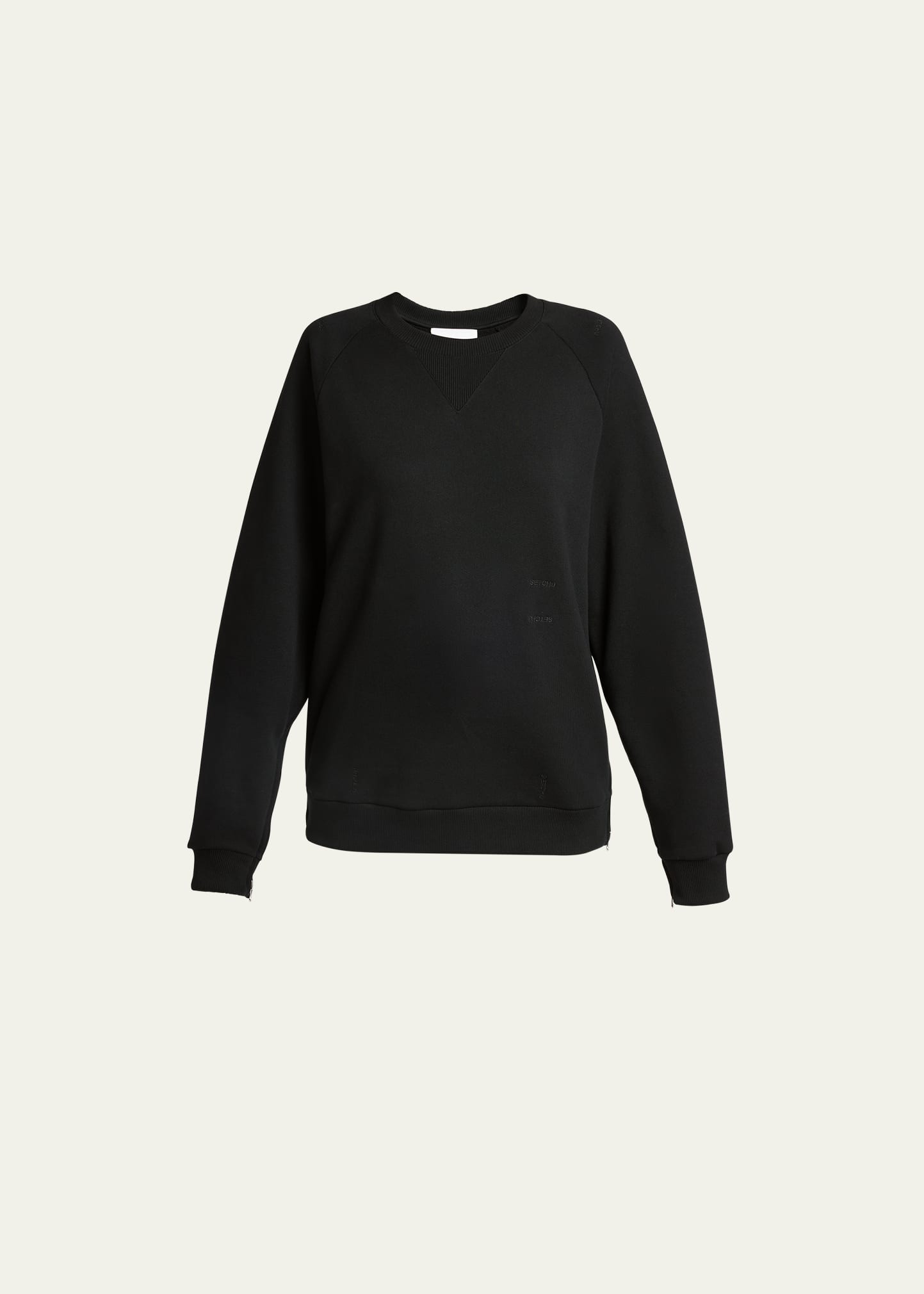 Setchu Zipper Cotton Sweatshirt In Black