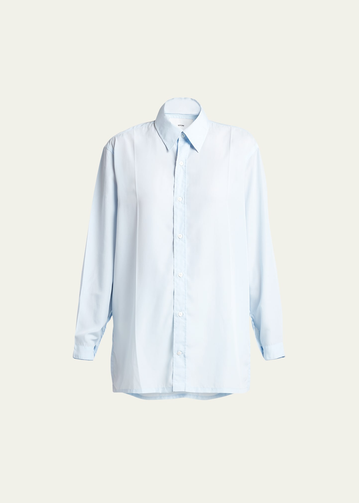 Setchu Origami Button Down Shirt In Lt Blue