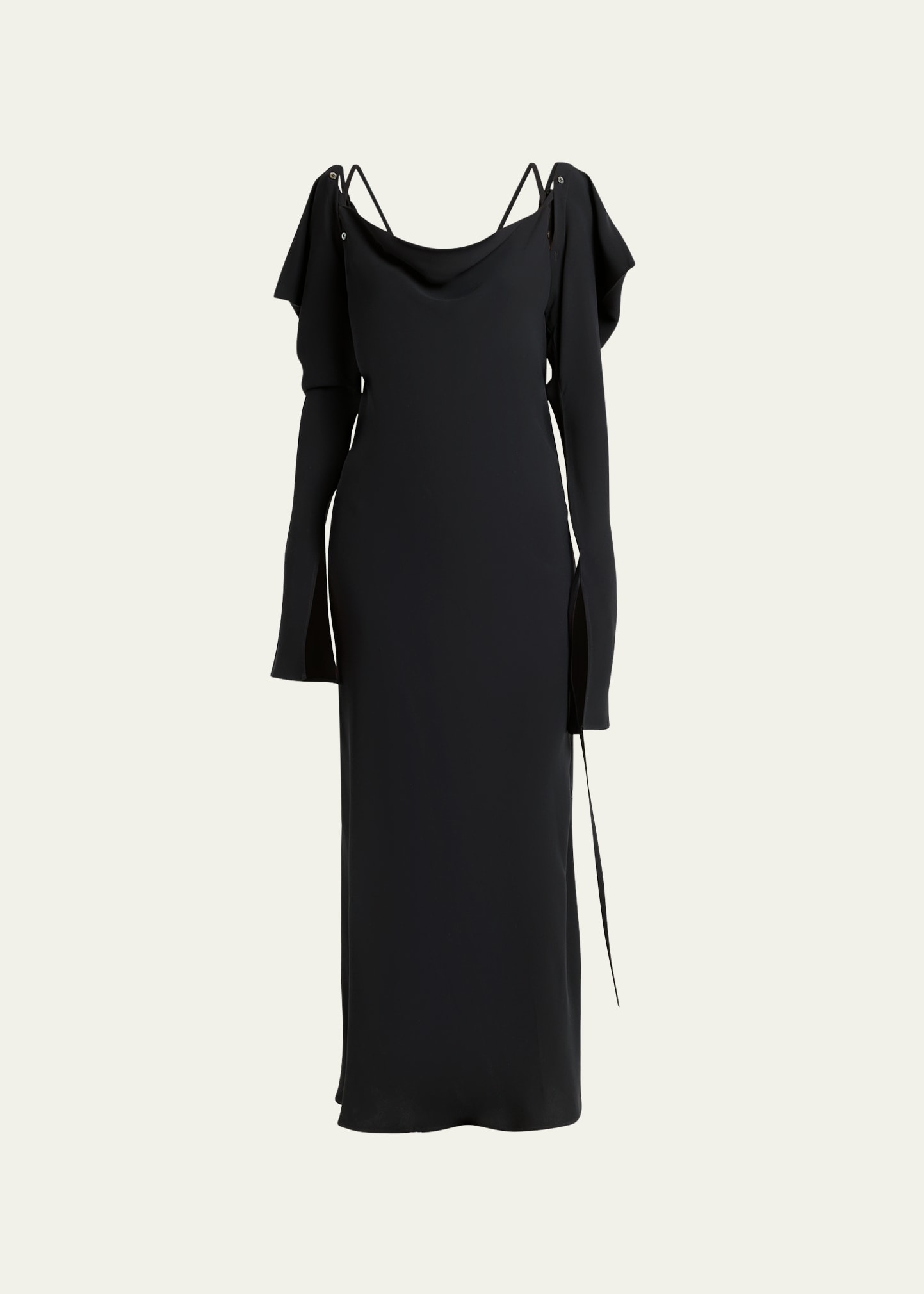 Shop Setchu Detachable Silk Origami Dress 1 In Black