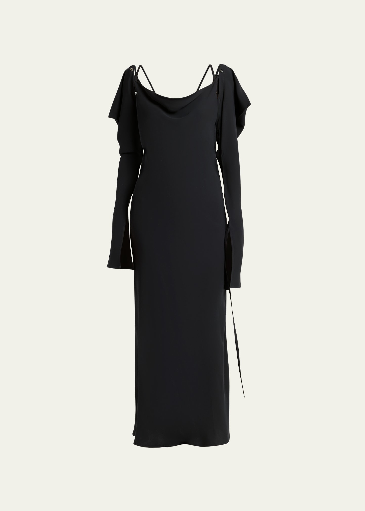 Setchu Detachable Silk Origami Dress 1 In Black