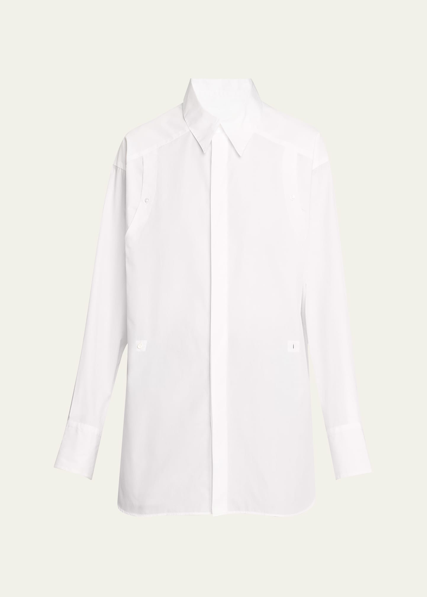 Setchu Detachable Geisha Button Down Shirt In White