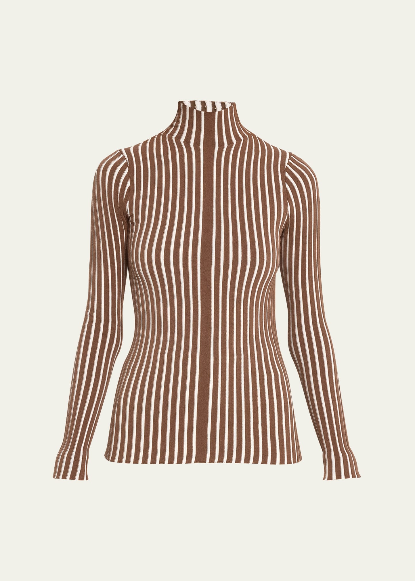 Shop Interior The Ridley Stripe High-neck Top In Cacao