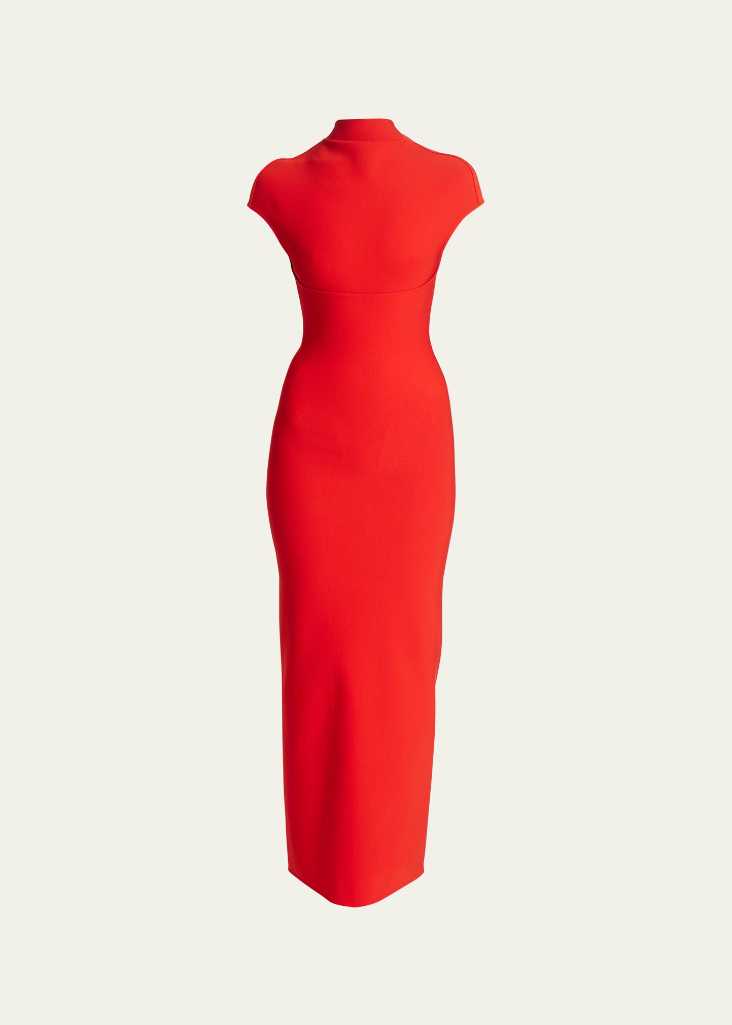 Shop Alaïa Sculpting Jersey Corset Midi Dress In Rouge Vif