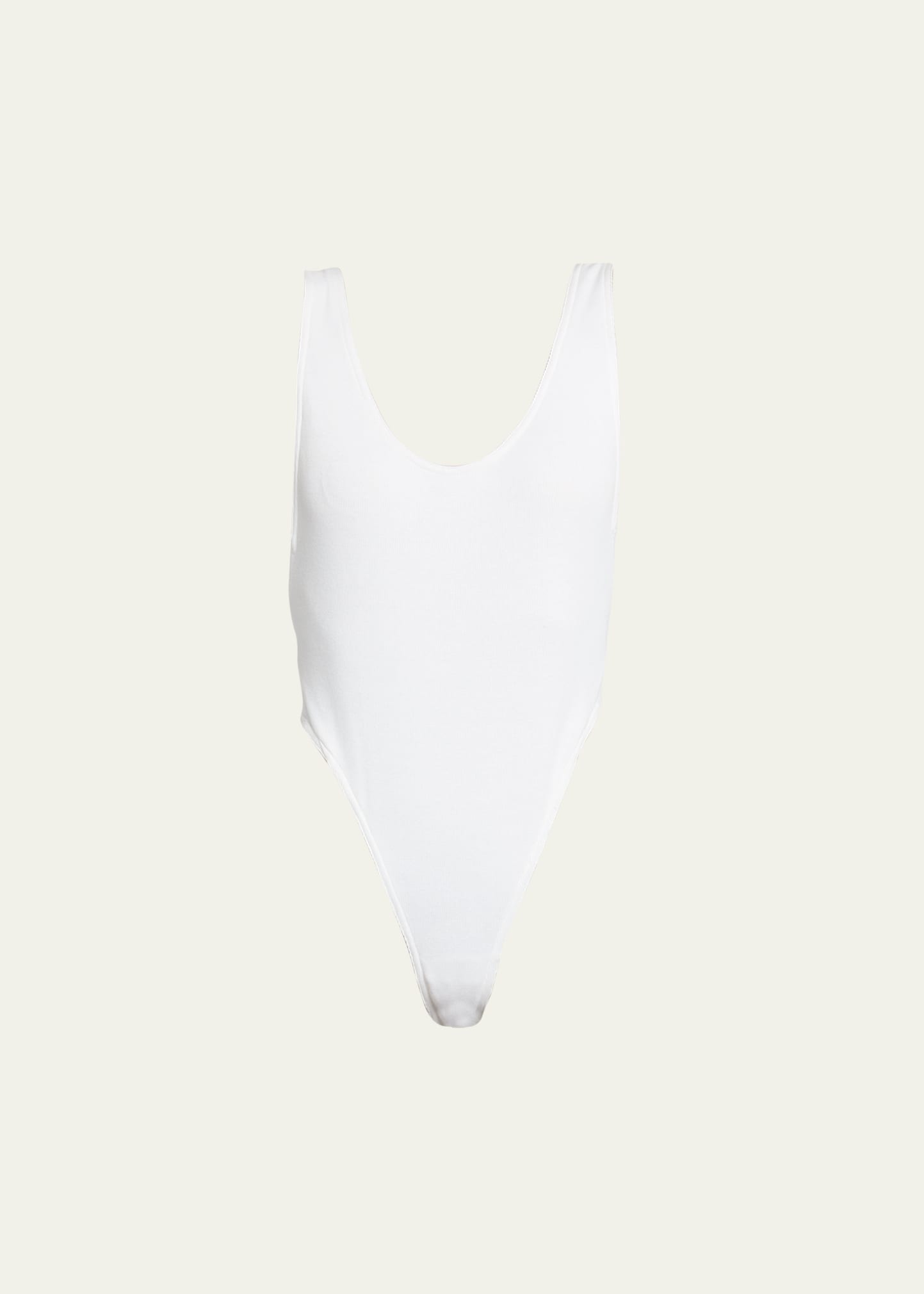 Shop Alaïa Deep Back Sleeveless Bodysuit In Blanc