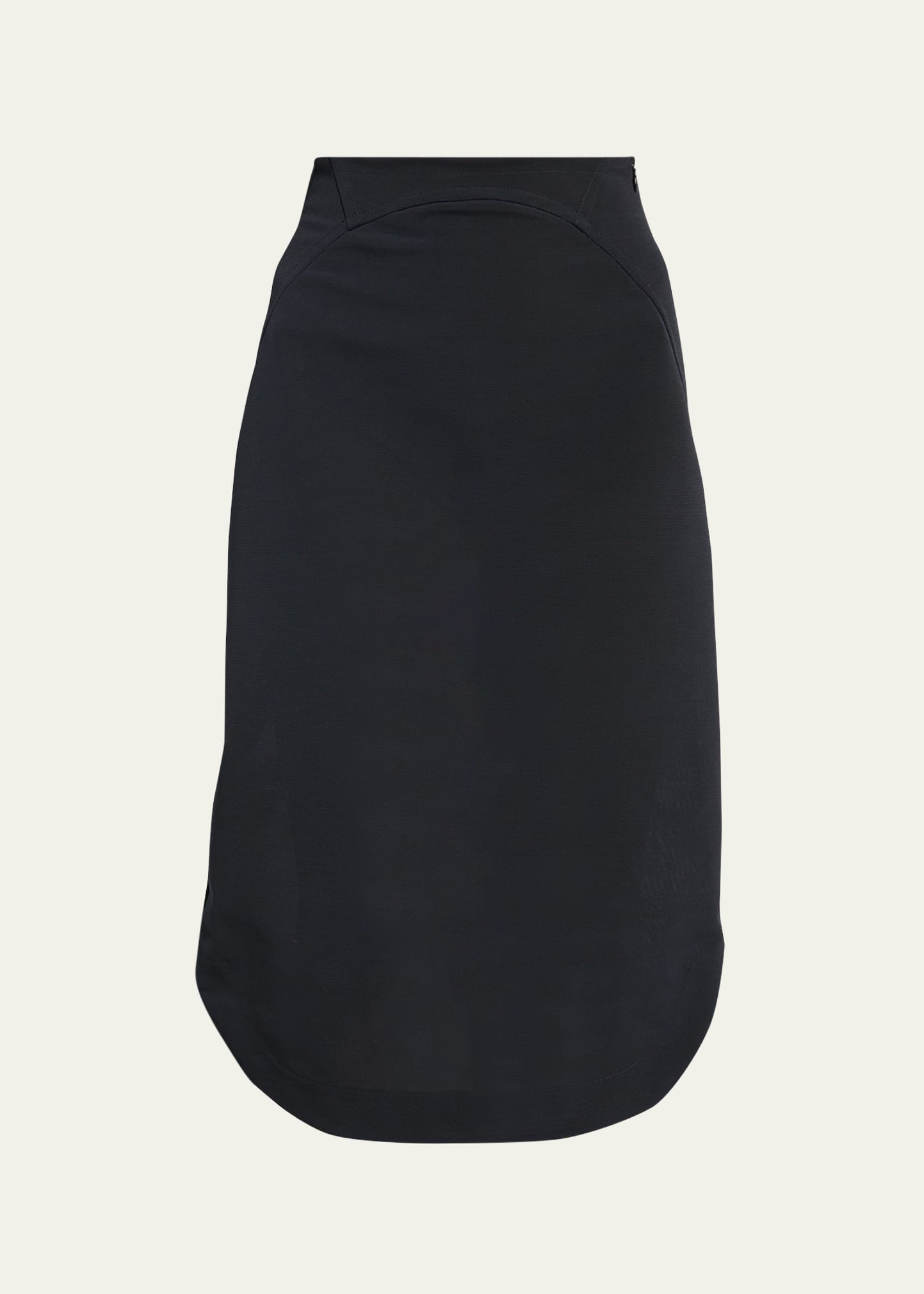 Alaïa Sheer Overlay Seamed Mermaid Skirt In Noir Alaia