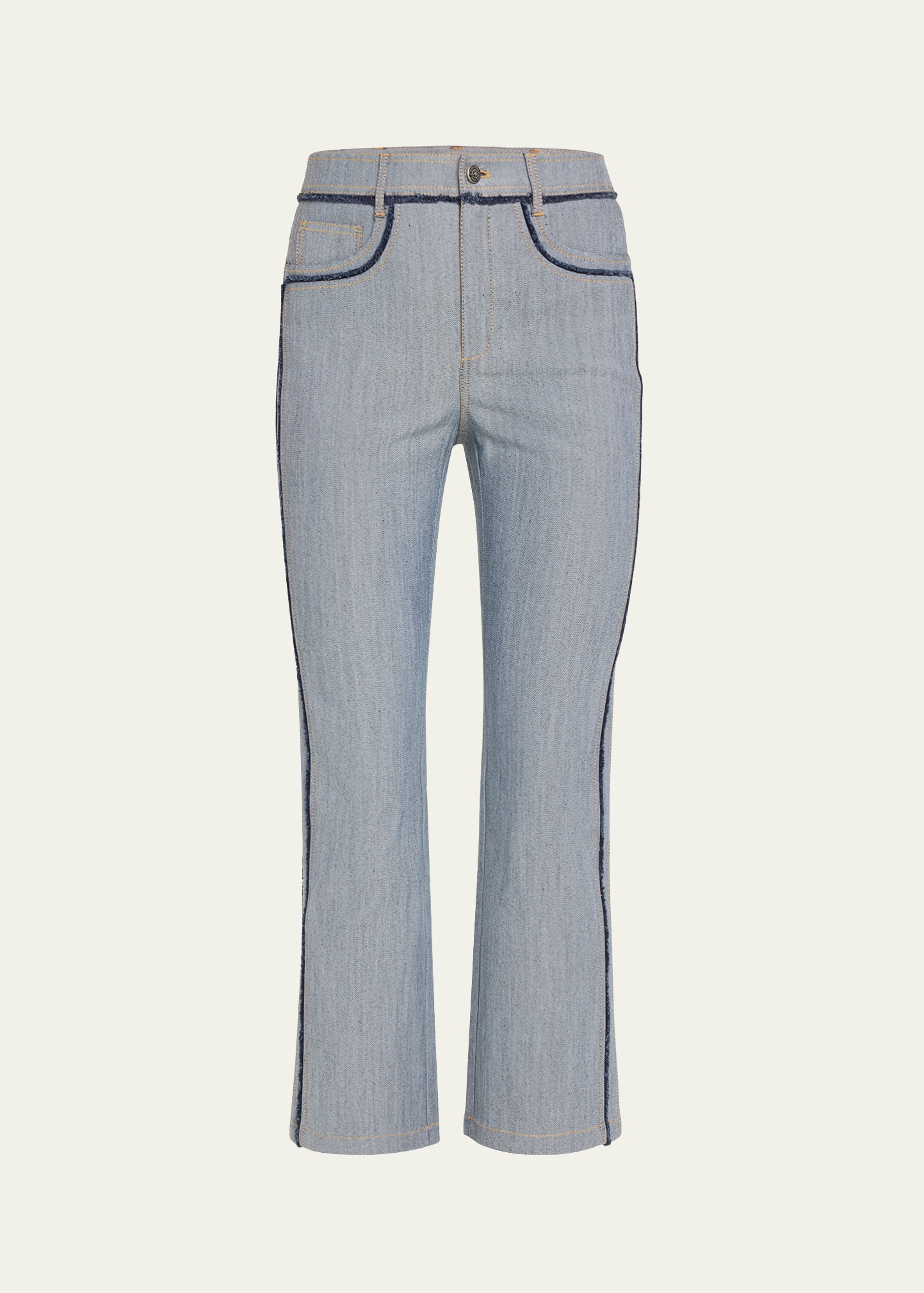 Sallie Piped Cropped Bootcut Denim Pants