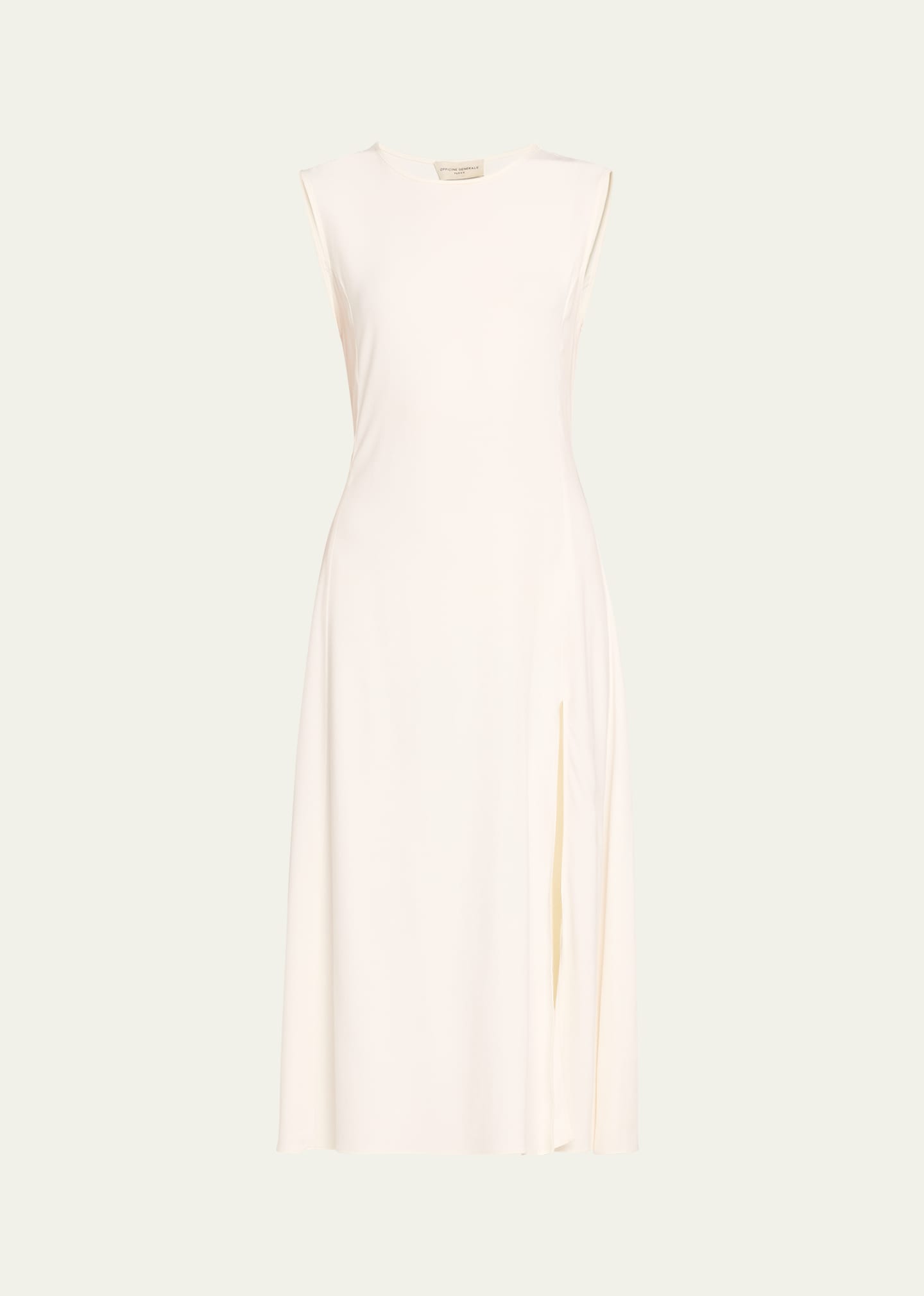 Shop Officine Generale Siloe Sleeveless Midi Dress In White