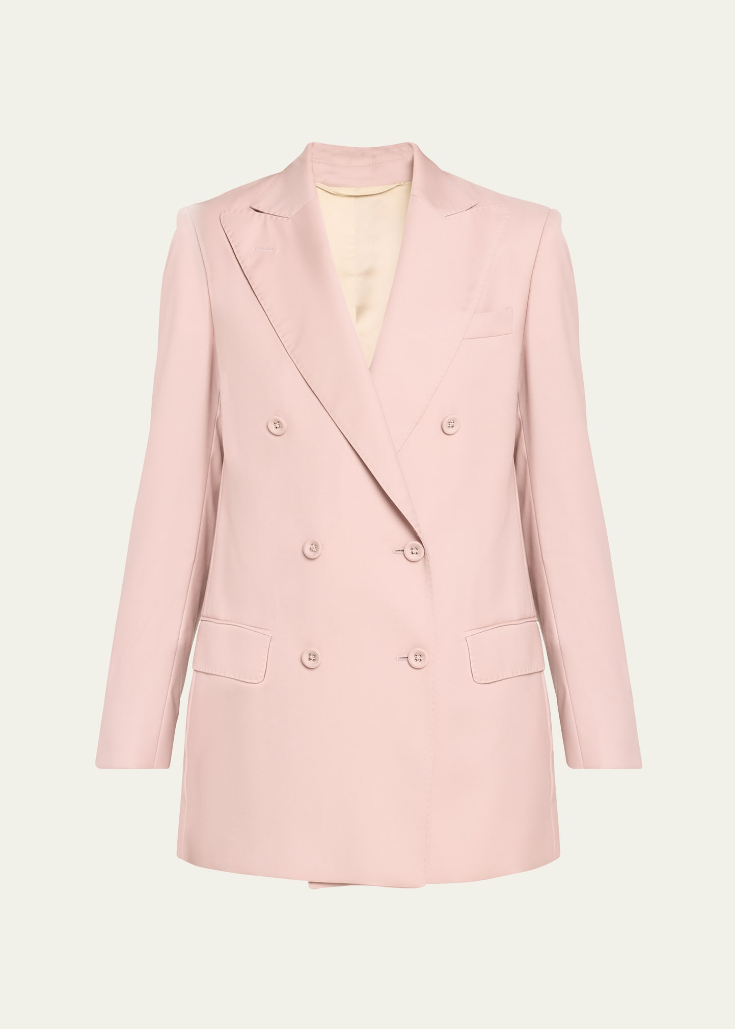 Officine Generale Sandra Italian Wool Jacket In Smoked Pink