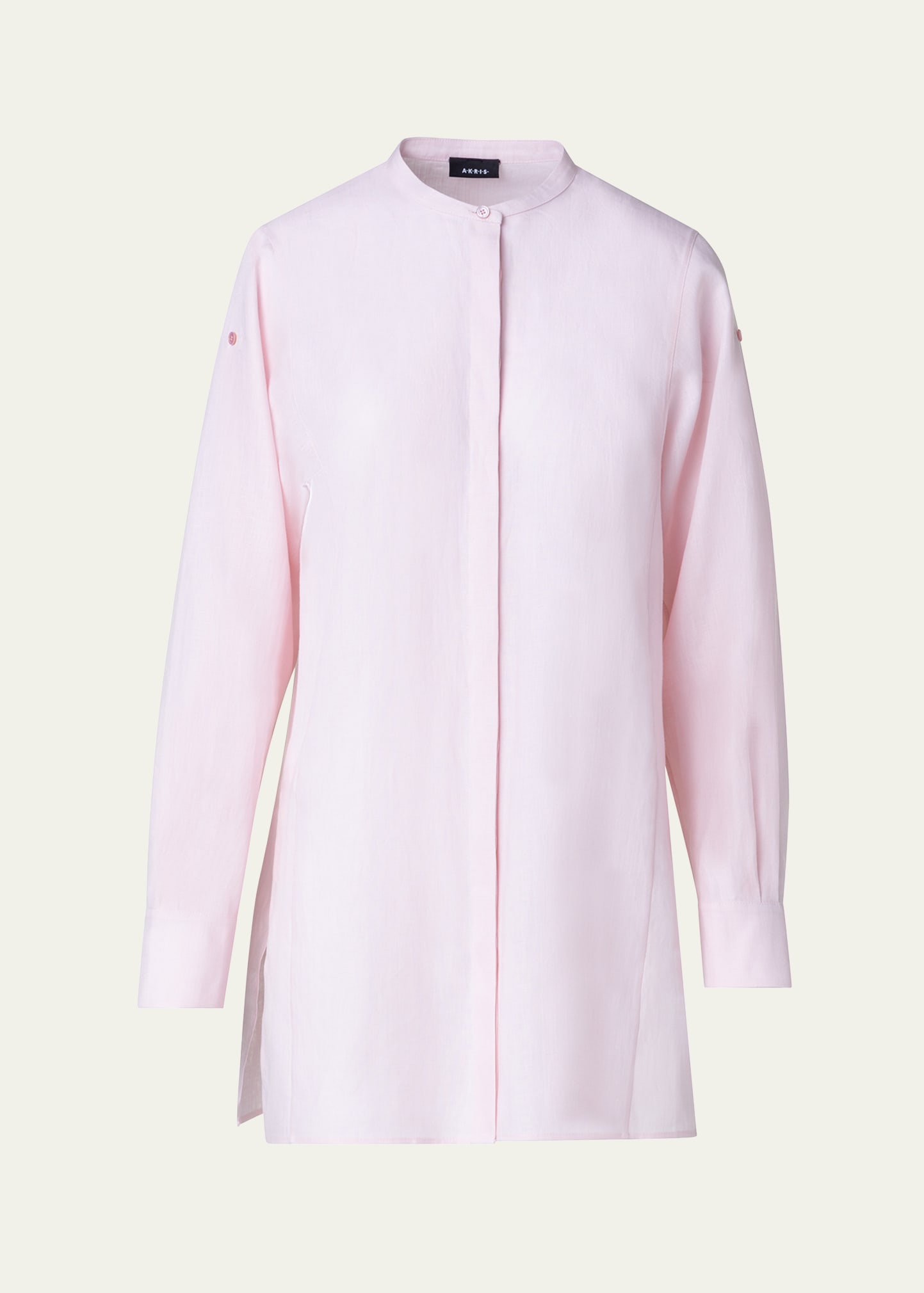 Akris Linen Voile Tunic Blouse In Pink