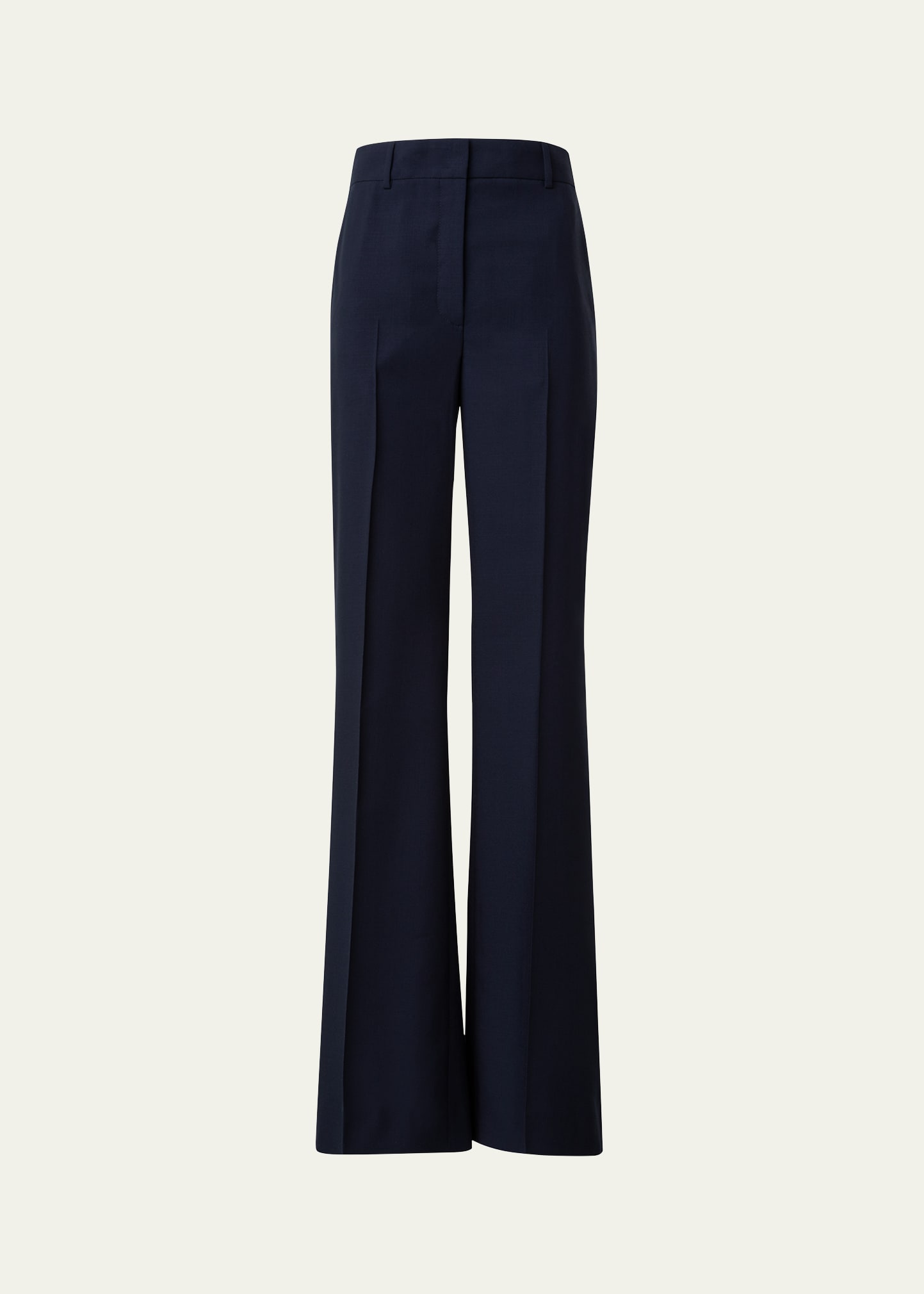 Akris Florine Straight Leg Wool Pants In Navy