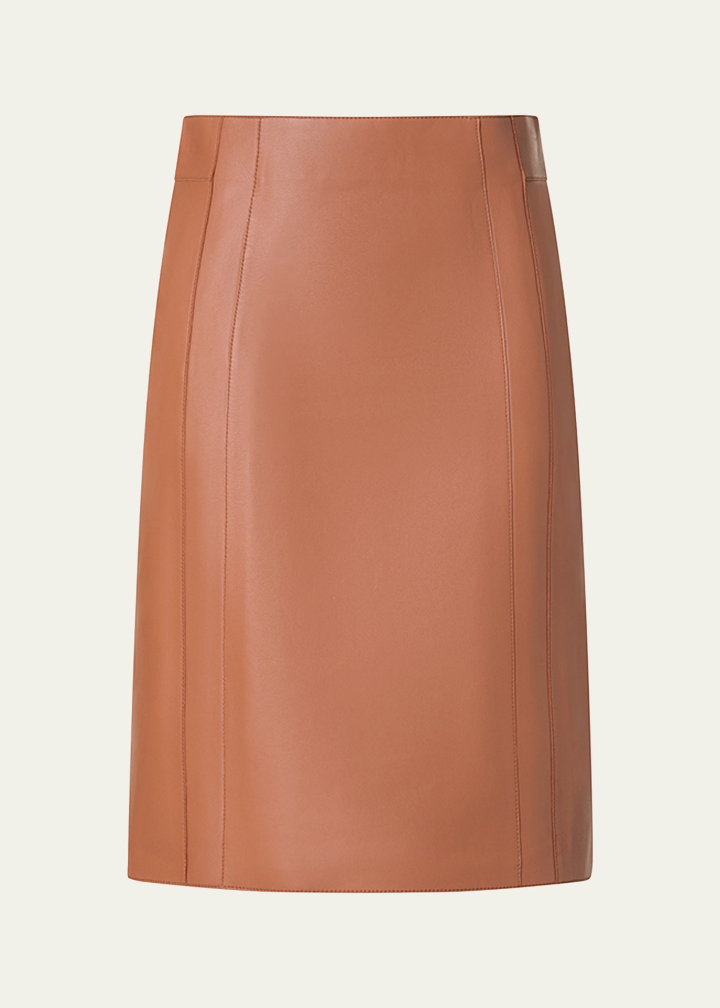 Lambskin Leather Short Pencil Skirt