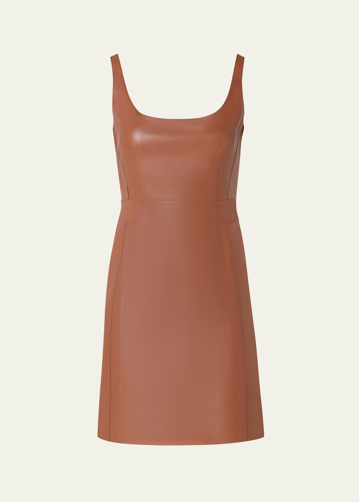 Akris Mini Leather Dress In Brown