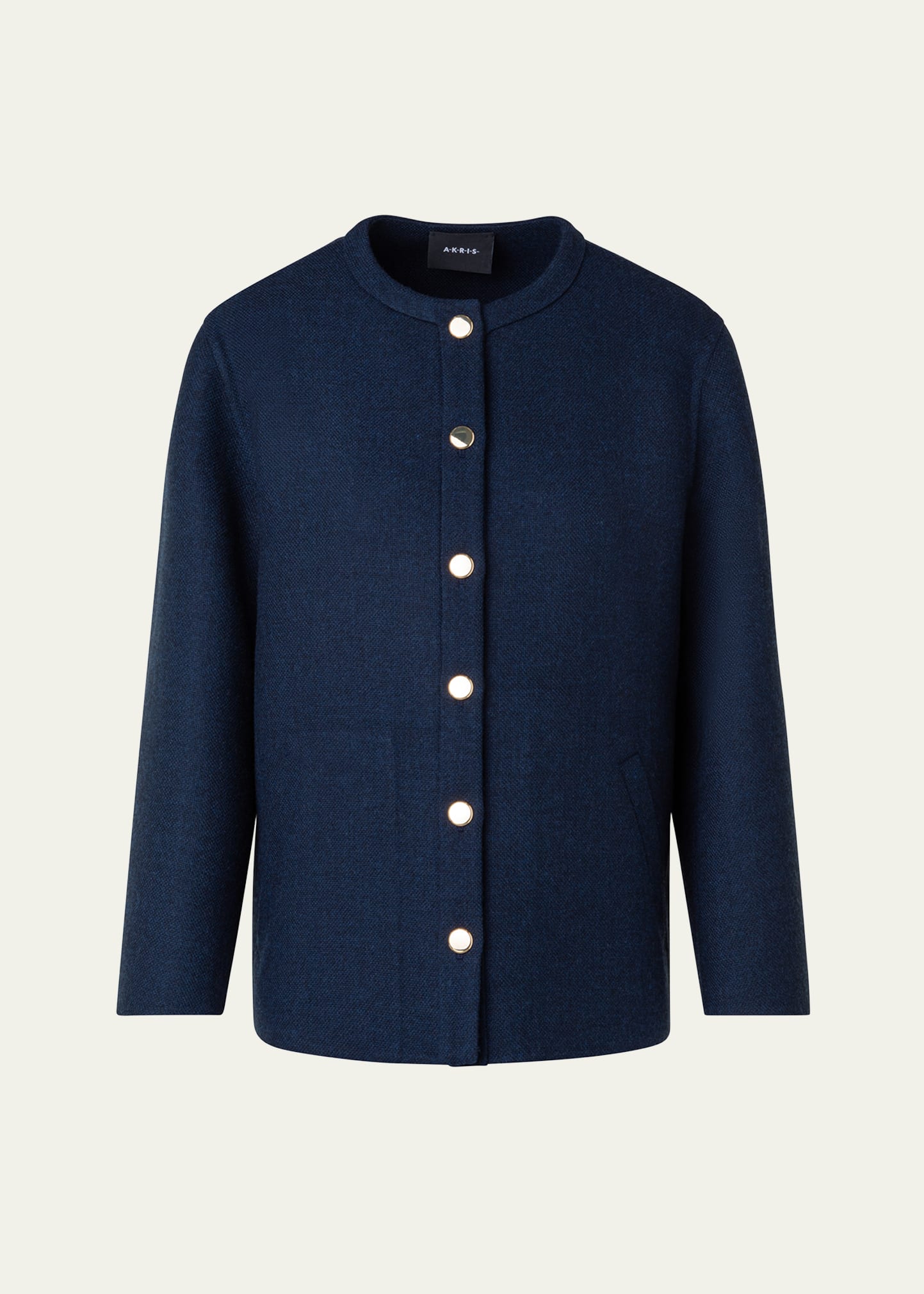 AKRIS WILKE DOUBLE-FACE WOOL SHORT JACKET 