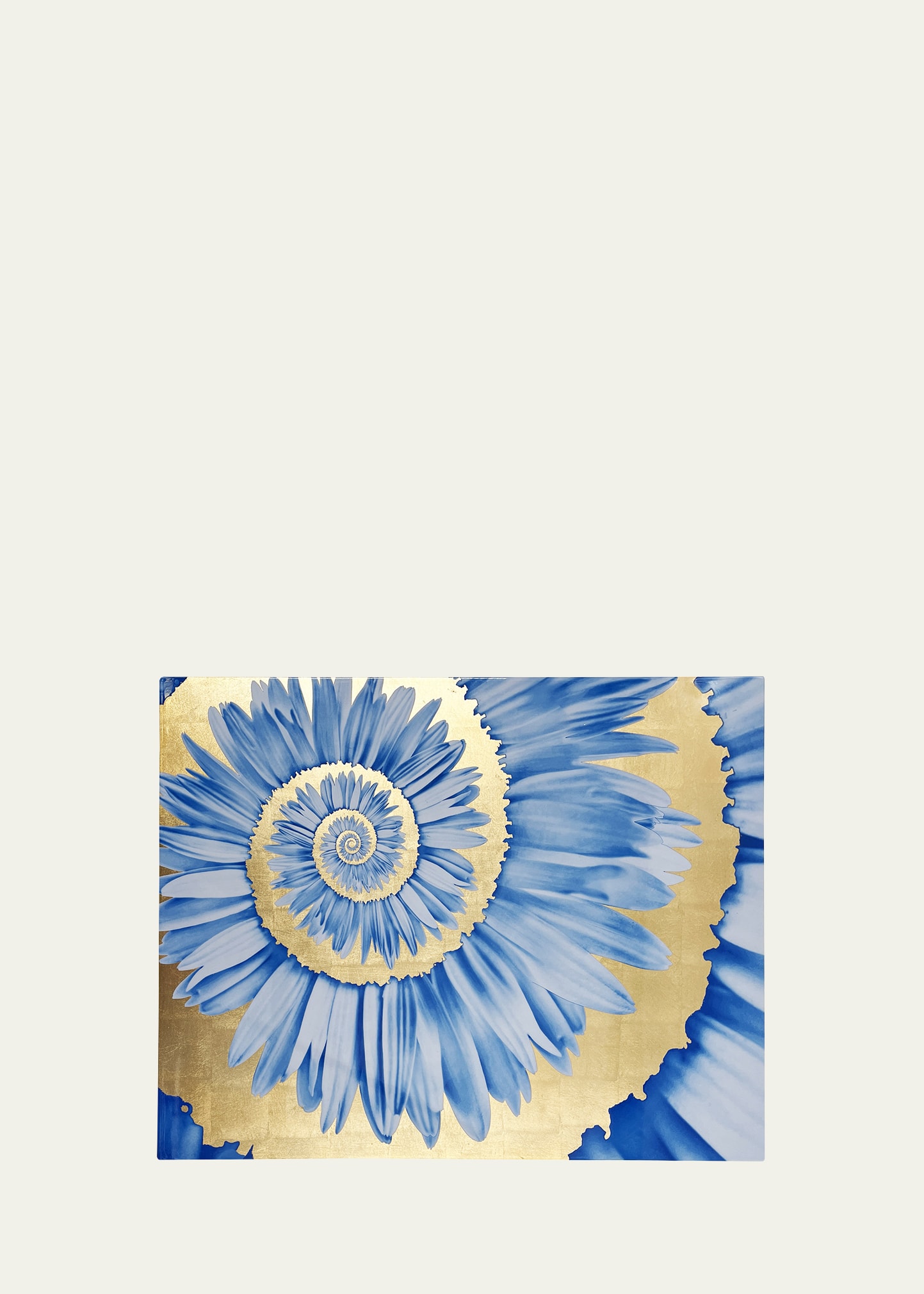 Blue Flower Spiral Lacquered Placemat, 14" x 19"
