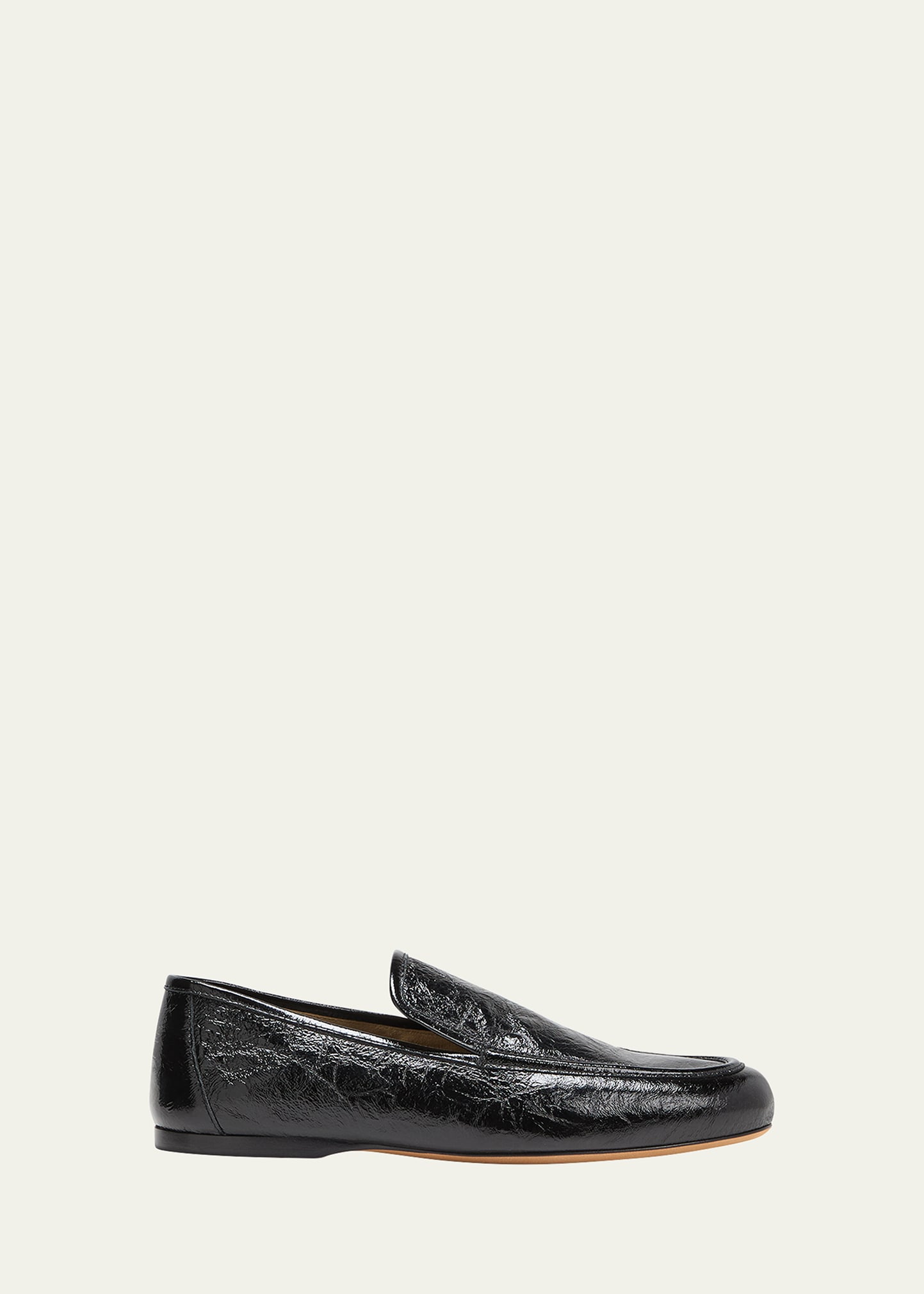Shop Khaite Alessia Leather Slip-on Loafers In Black