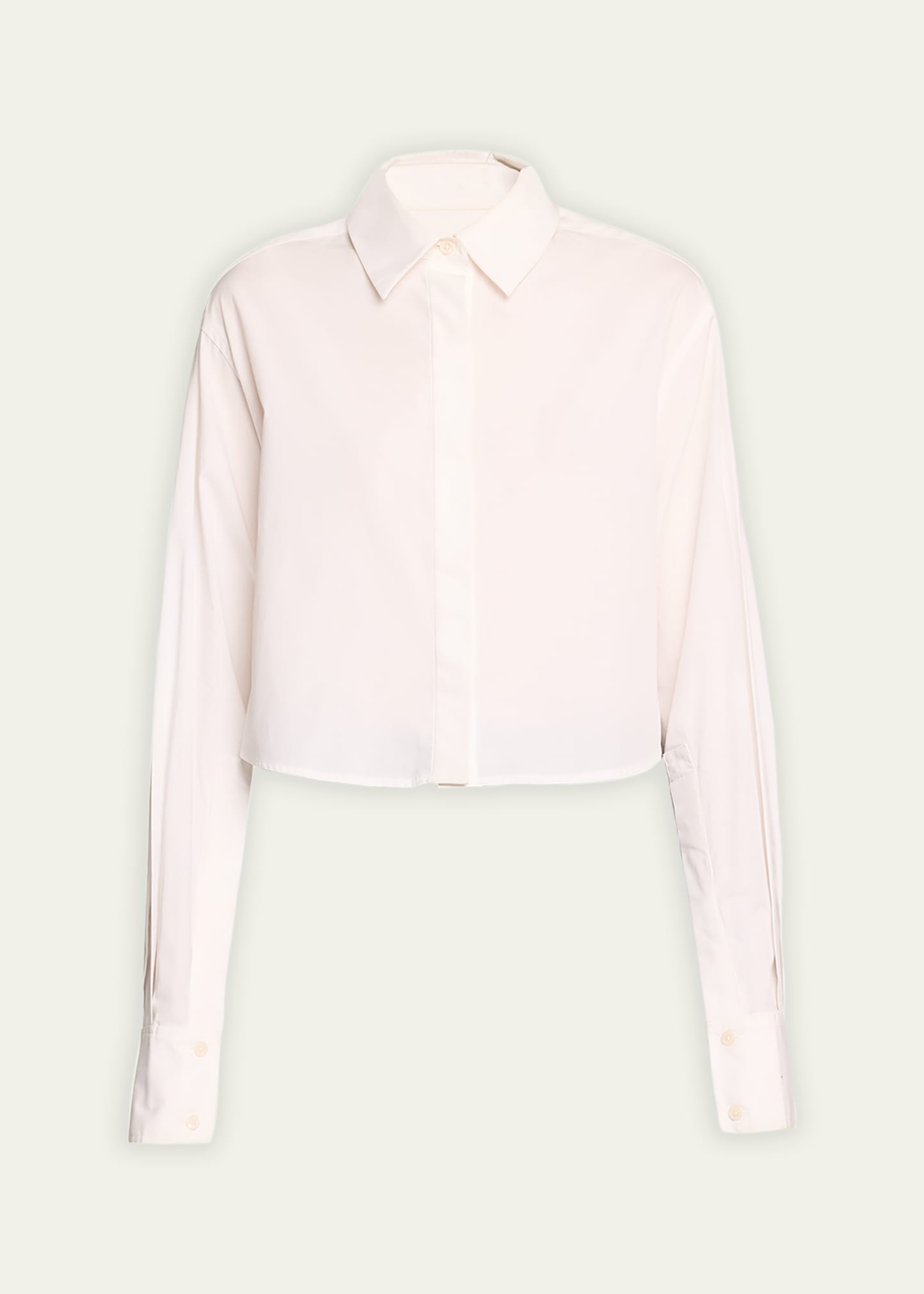 Shop Simkhai Renata Cropped Button-front Shirt In White